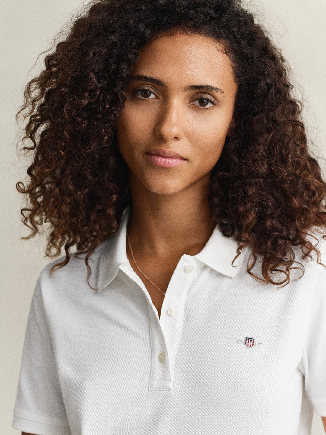 GANT Women White Regular Fit Pique Polo T-Shirt