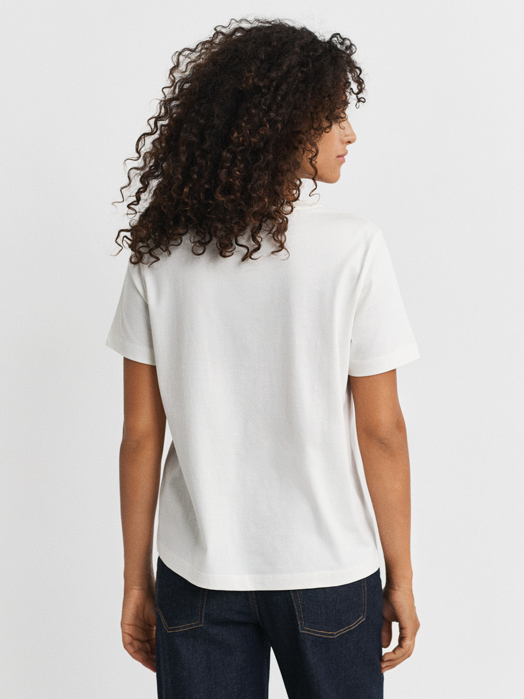 GANT Women White Crest Printed T-Shirt