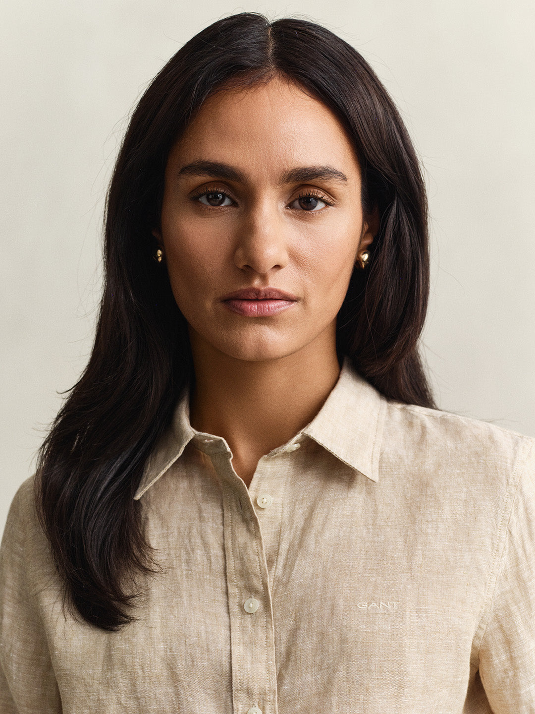 GANT Women Beige Pure Linen Shirt