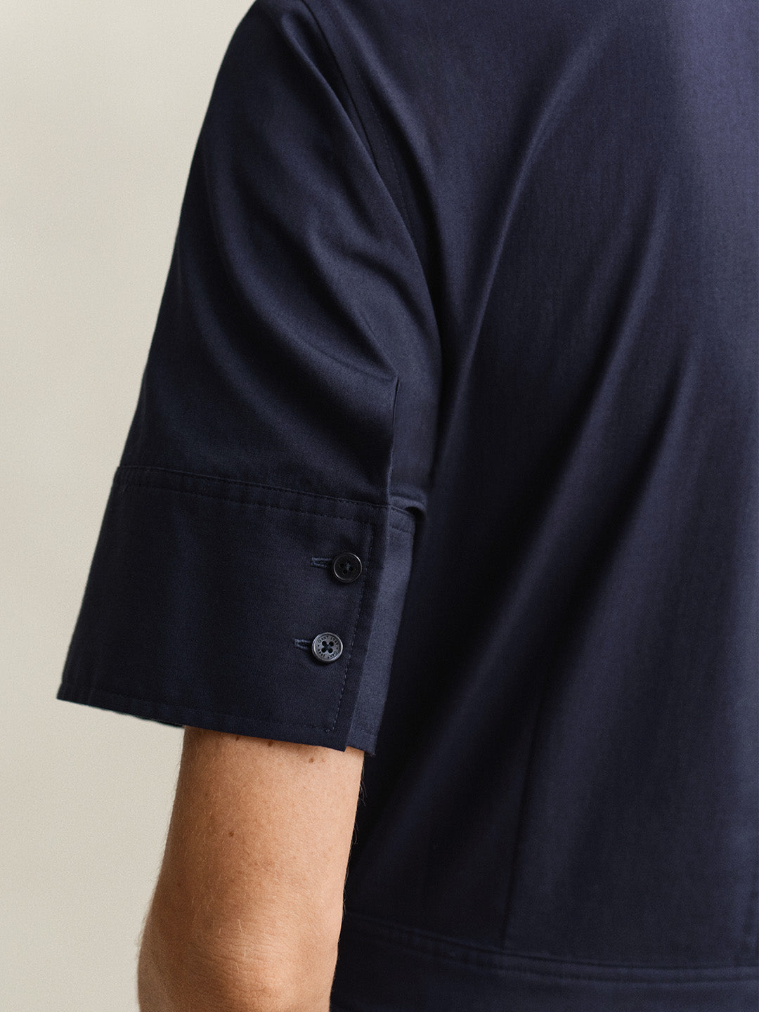 GANT Women Navy Blue Printed Midi Shirt Dress