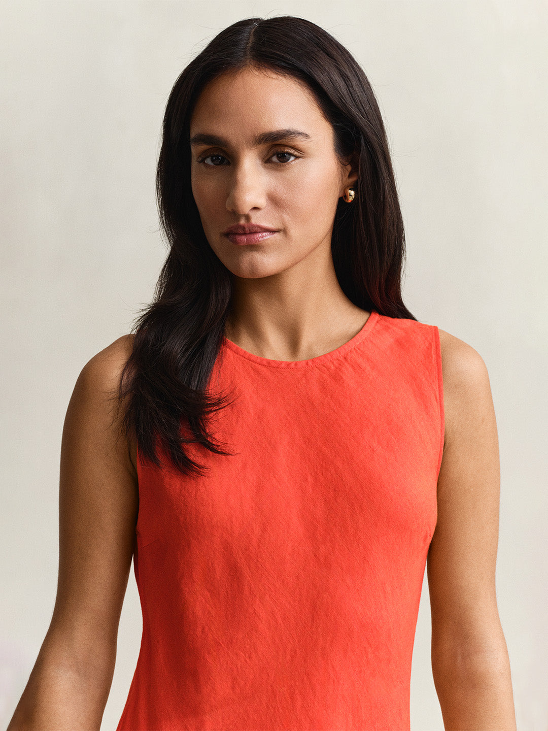 GANT Women Red Slim Fit Maxi Linen Dress