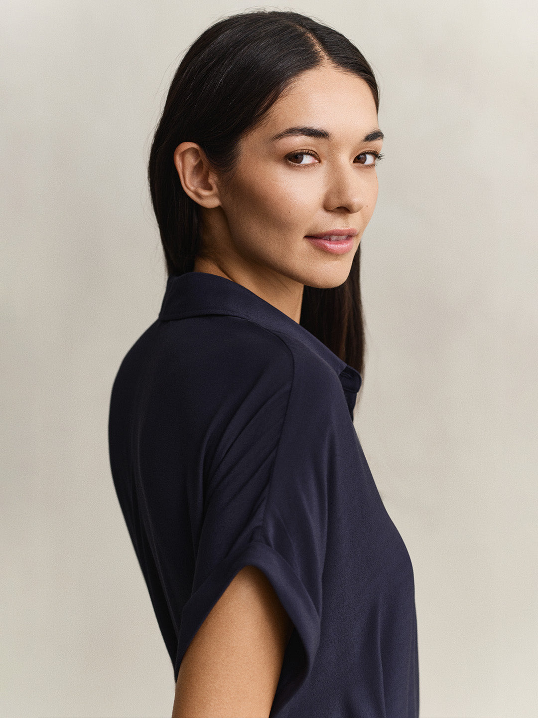 GANT Women Navy Blue Relaxed Fit Maxi Dress