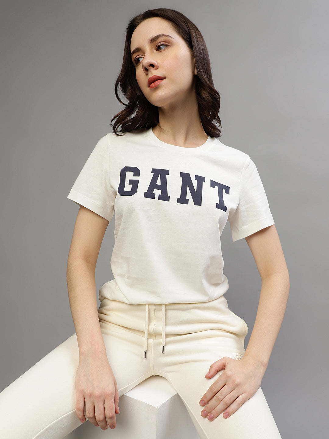 Gant White Fashion Printed Regular Fit T-Shirt