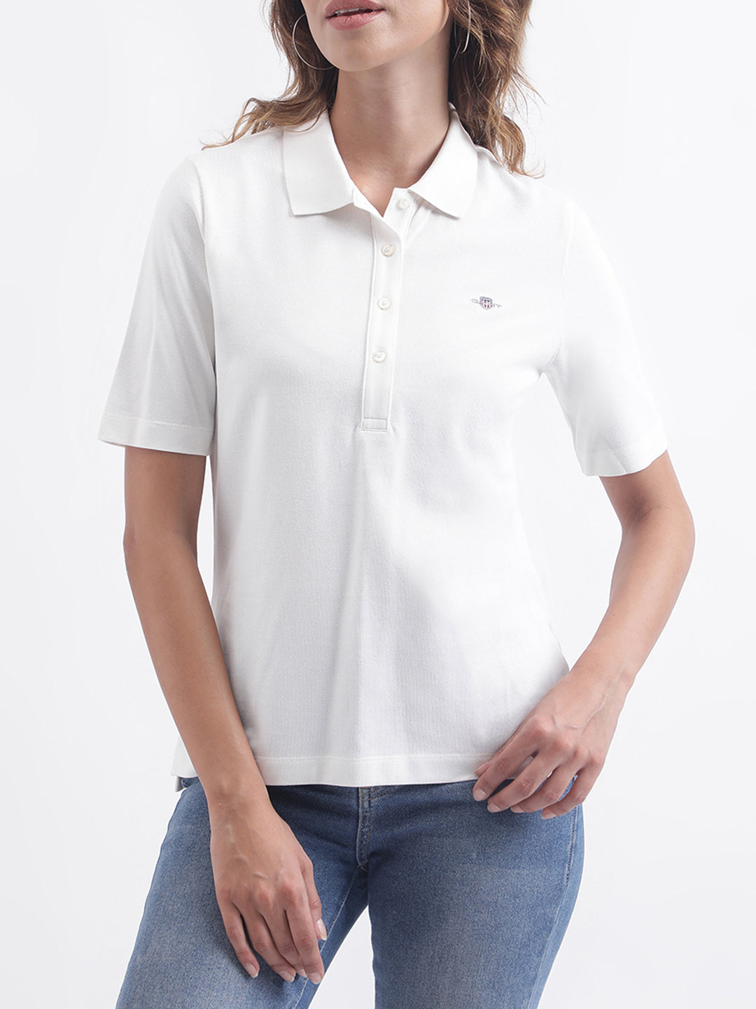 Gant White Fashion Slim Fit T-Shirt