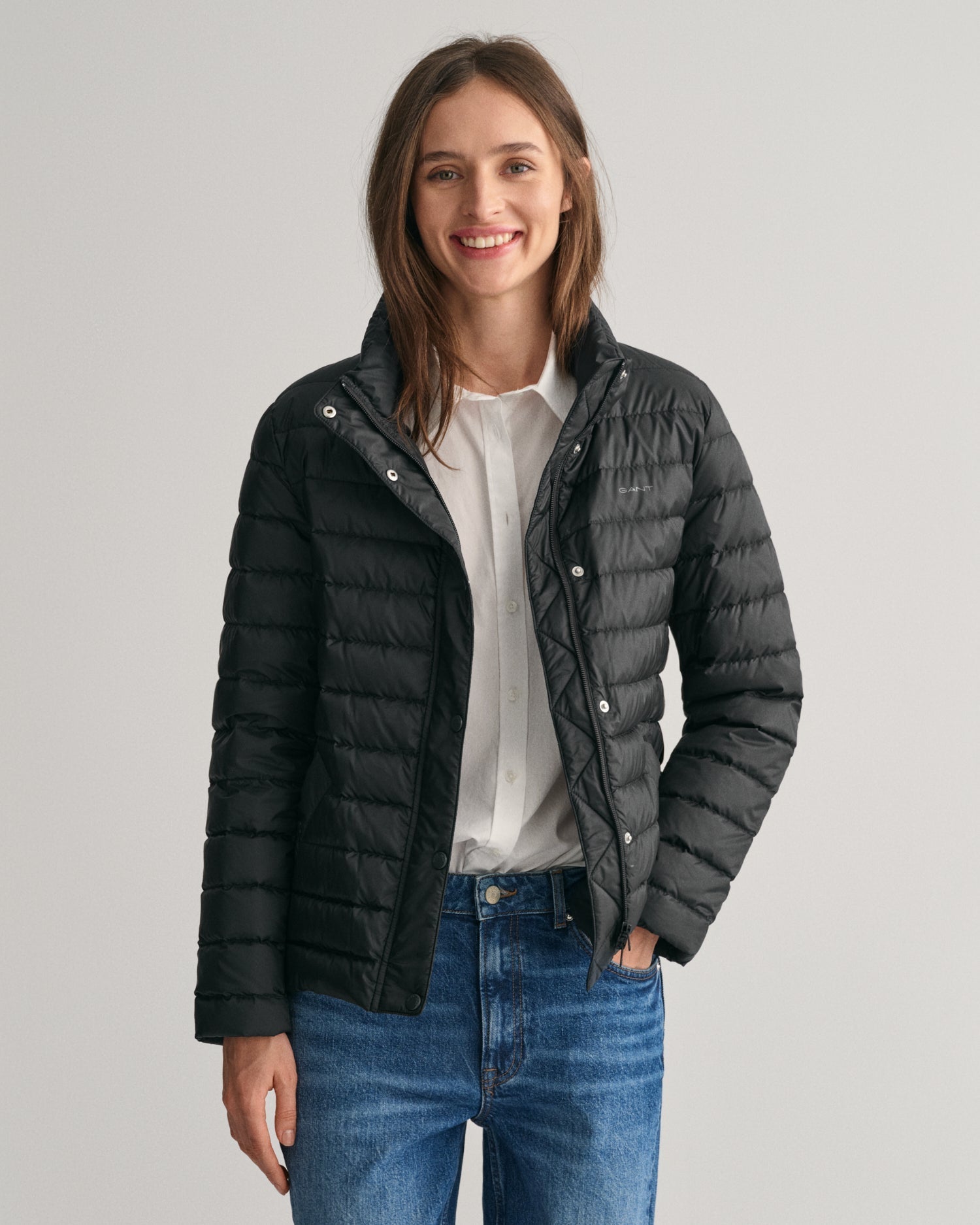 Gant Women Solid Full Sleeves Collar Jacket