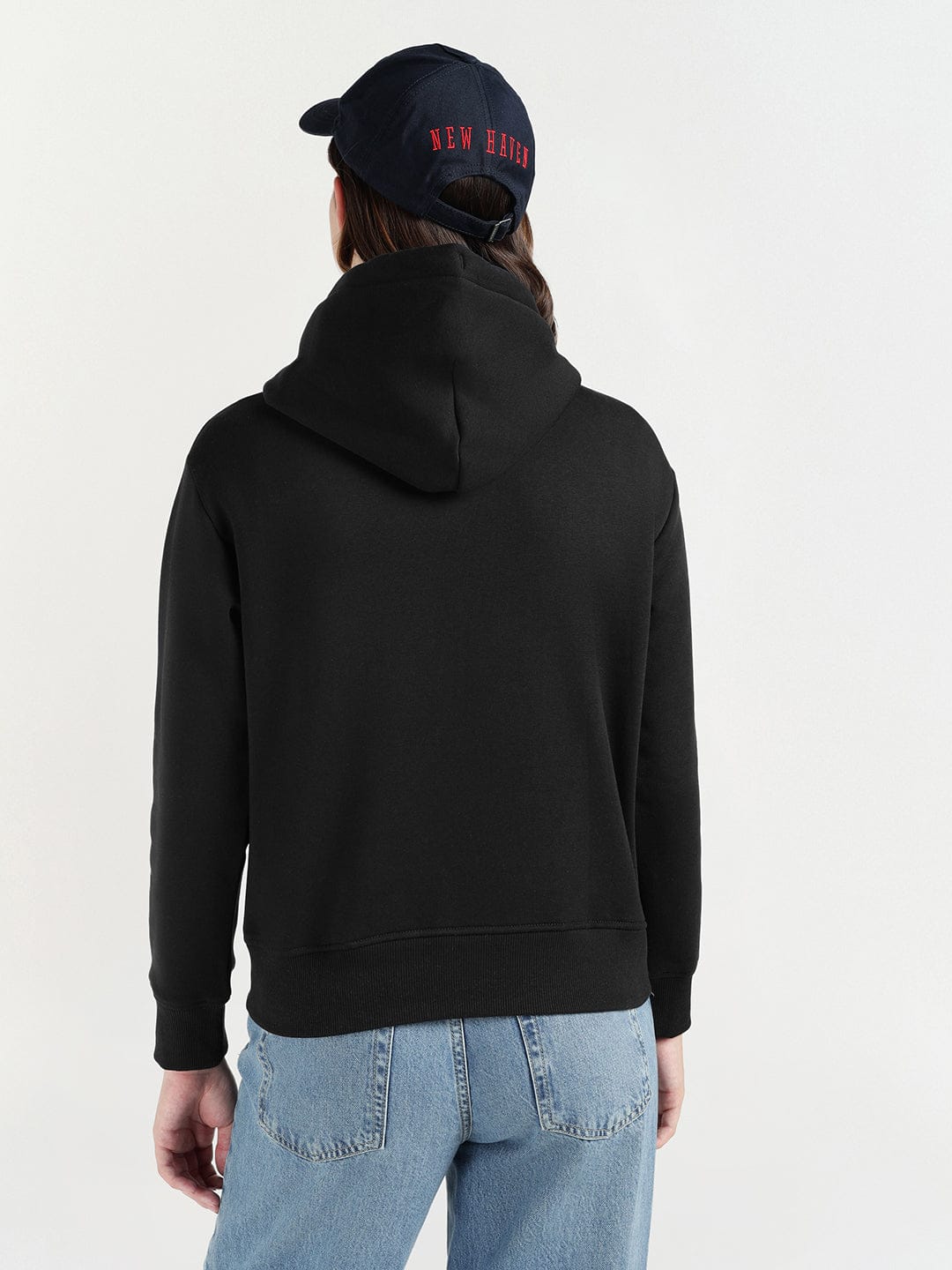Gant Women Black Graphic Hooded Sweatshirt