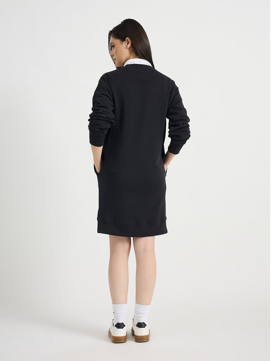 GANT Women Black Relaxed Fit Sweat Dress