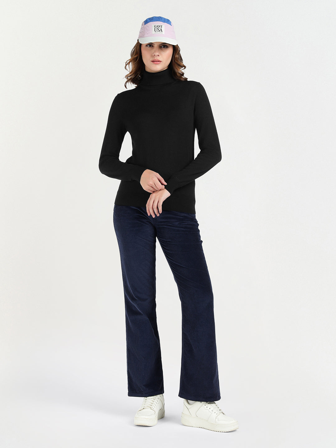 Gant Women Black Solid Turtle Neck Sweater