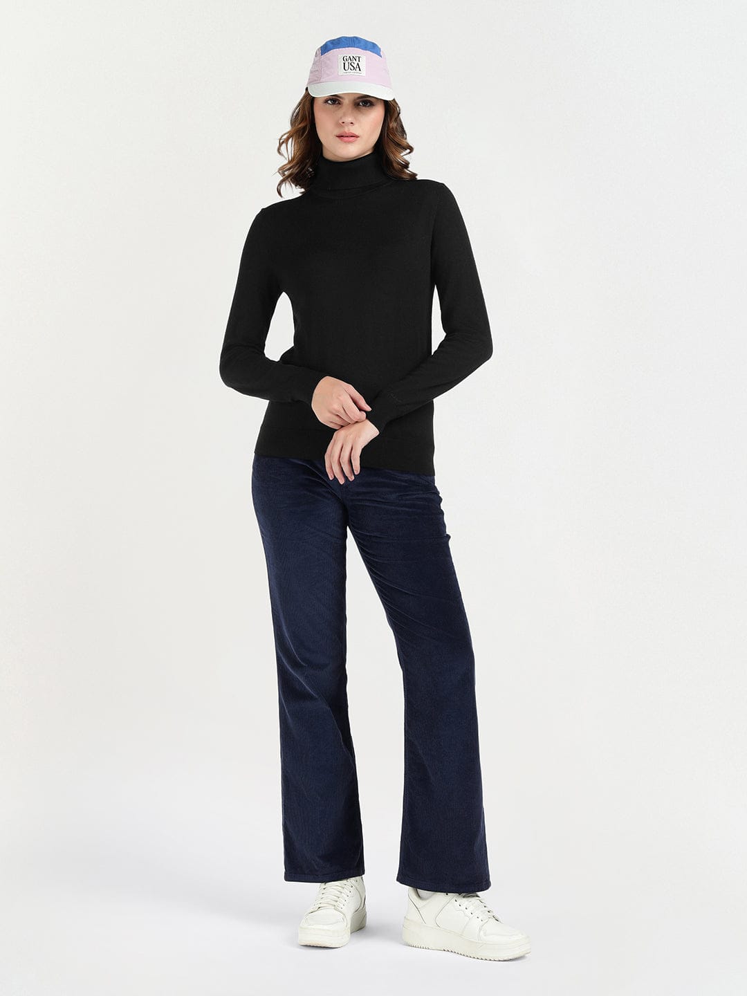 Gant Women Black Solid Turtle Neck Sweater