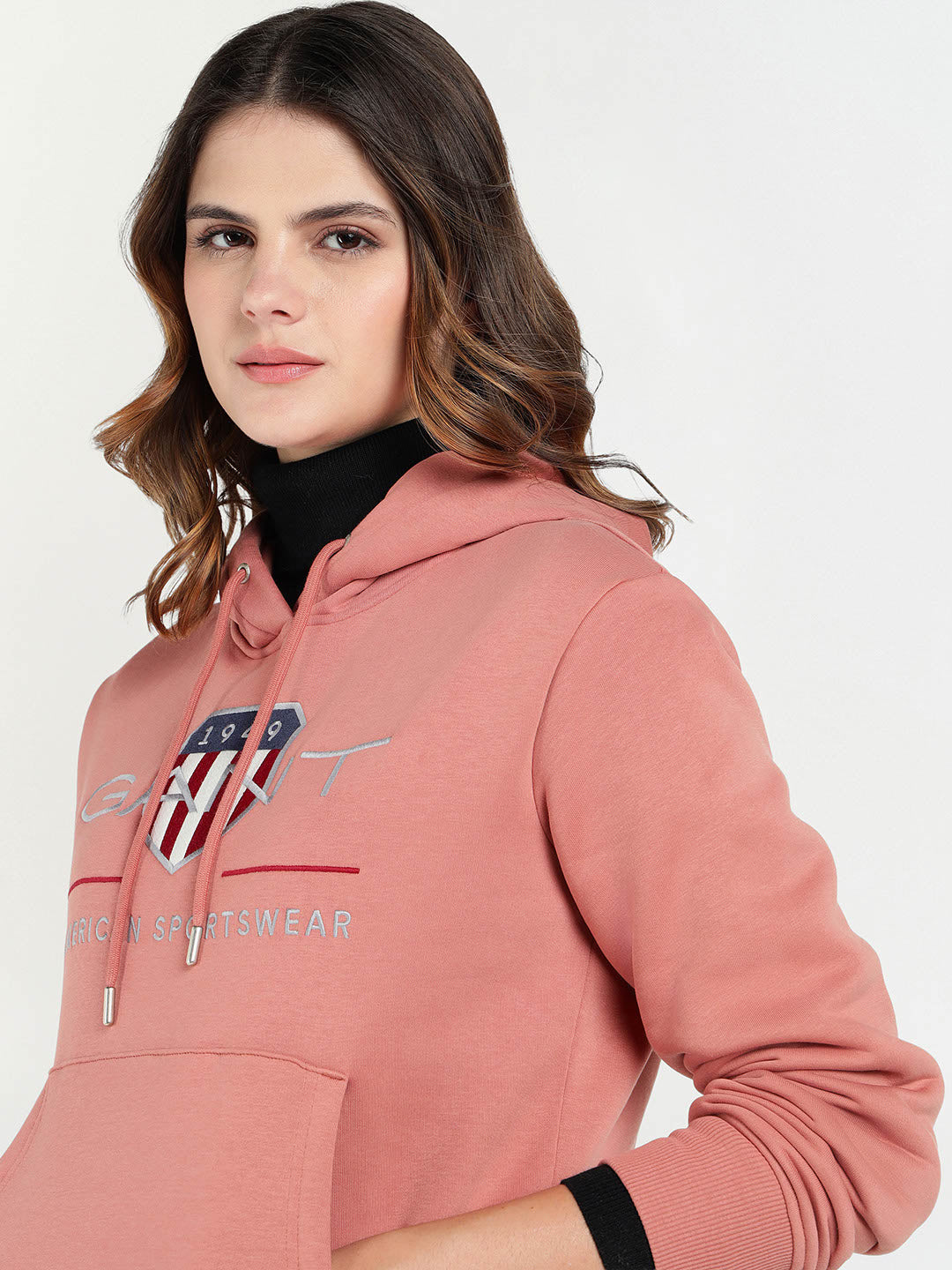 Gant Women Red Graphic Hooded Sweatshirt
