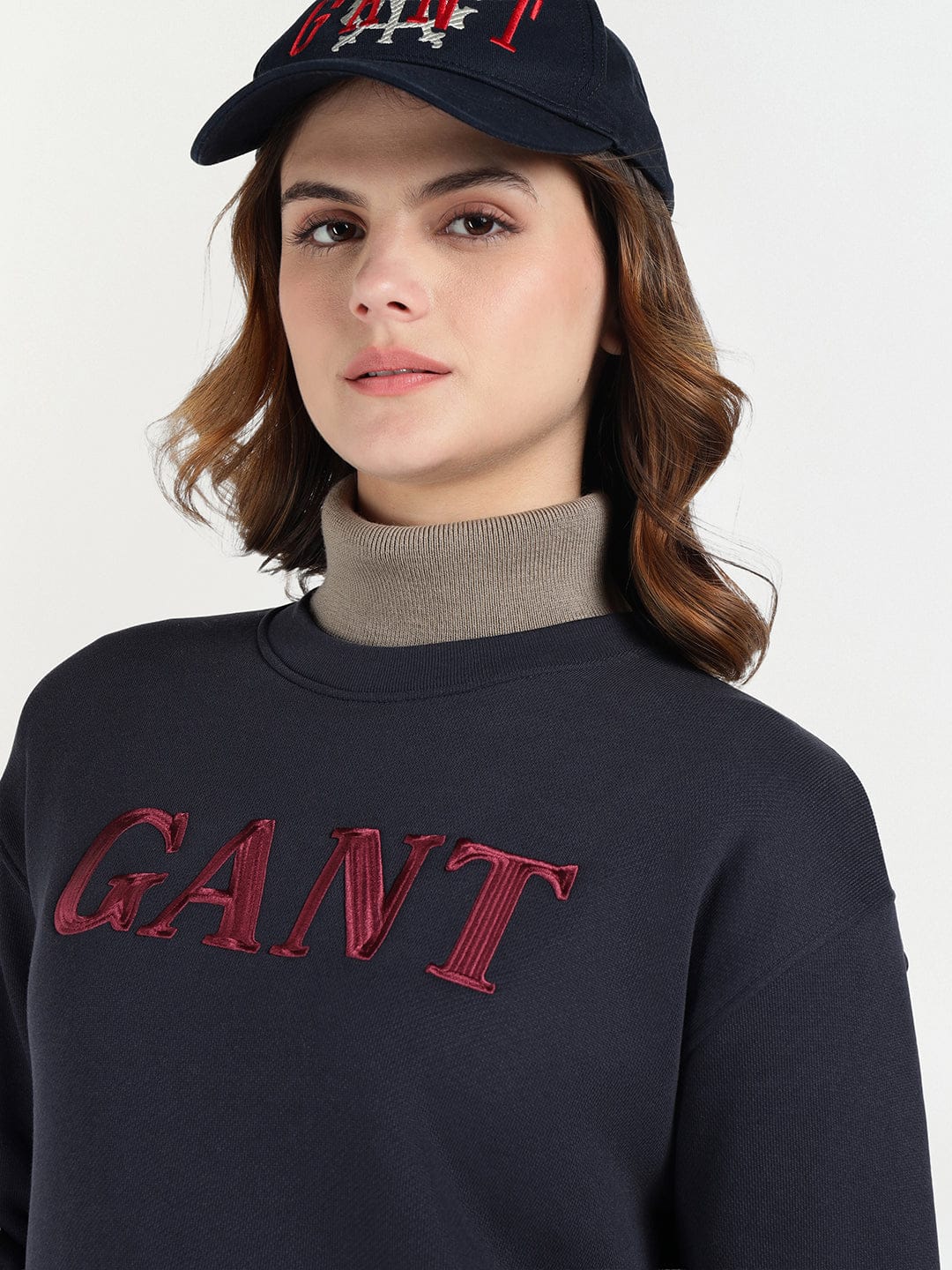 Gant Women Blue Graphic Crew Neck Sweatshirt