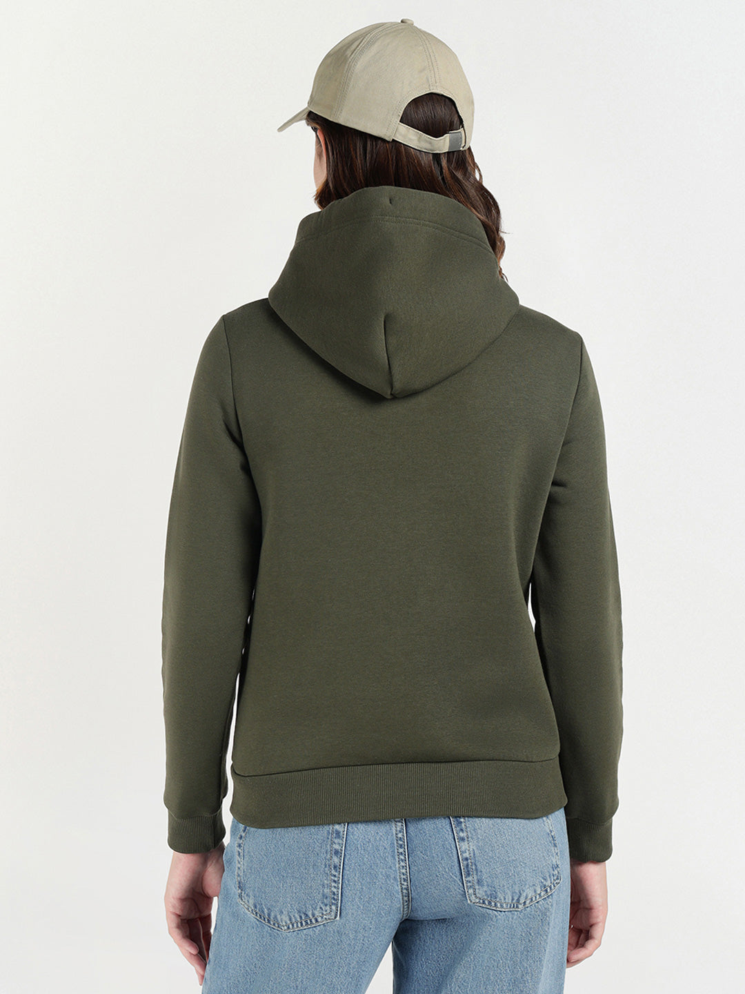 Gant Women Green Solid Hooded Sweatshirt