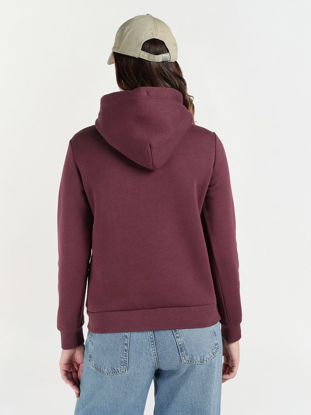 Gant Women Red Solid Hooded Sweatshirt