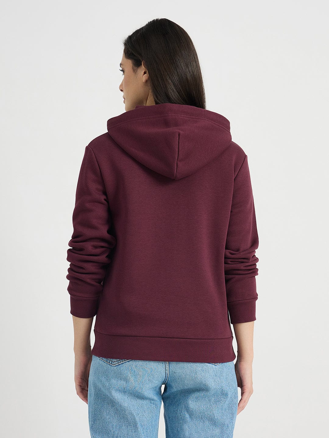 GANT Women Wine Tonal Shield Zip Hooded Sweatshirt