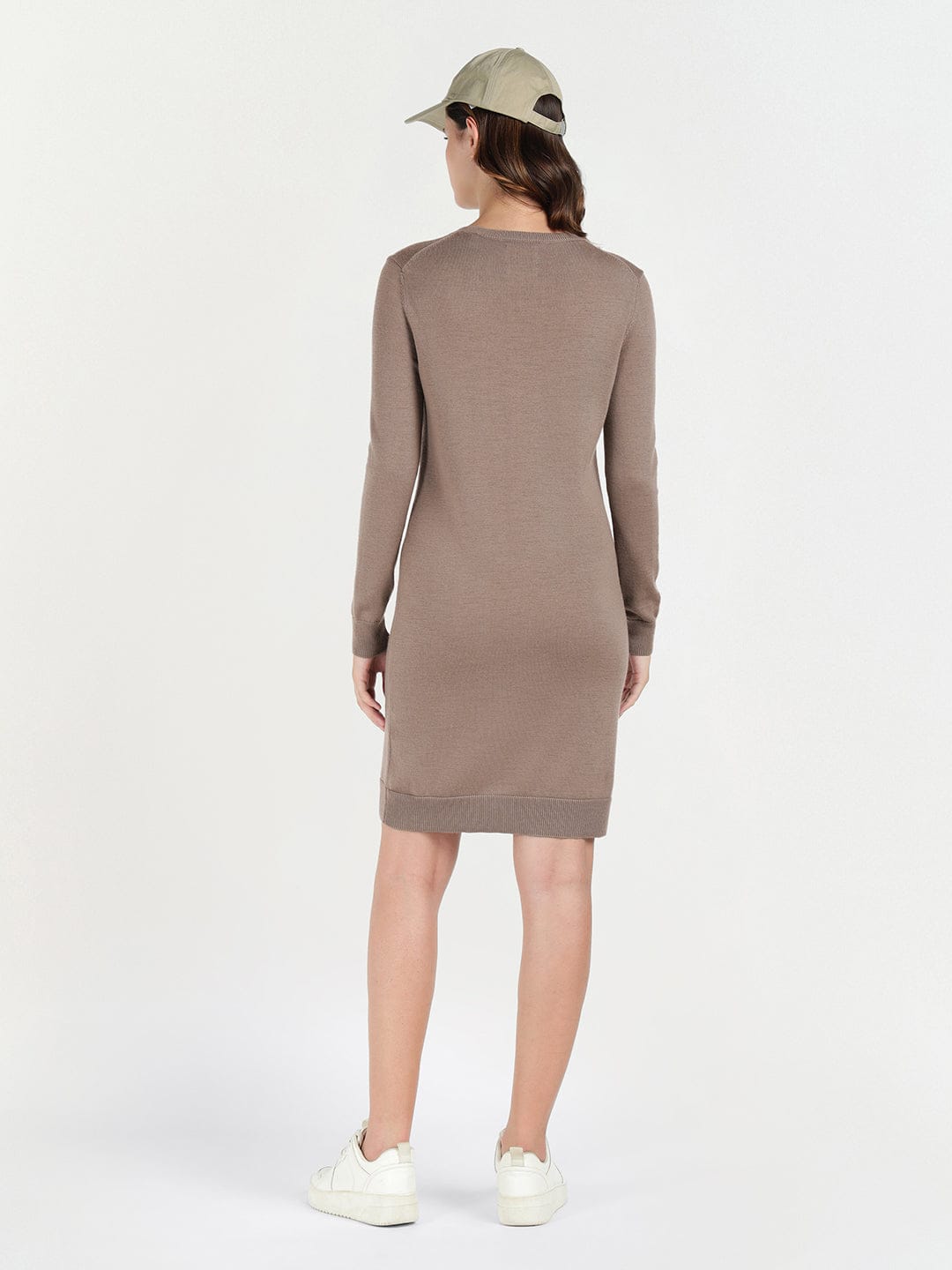 Gant Women Beige Melange Crew Neck Dress