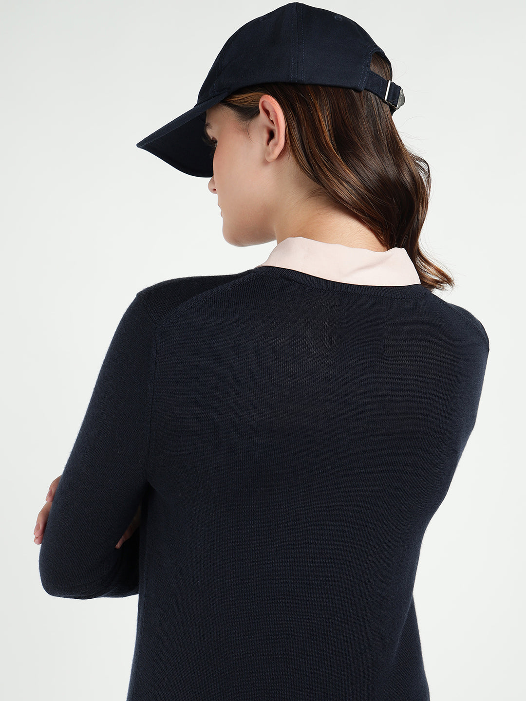 Gant Women Blue Melange Crew Neck Dress