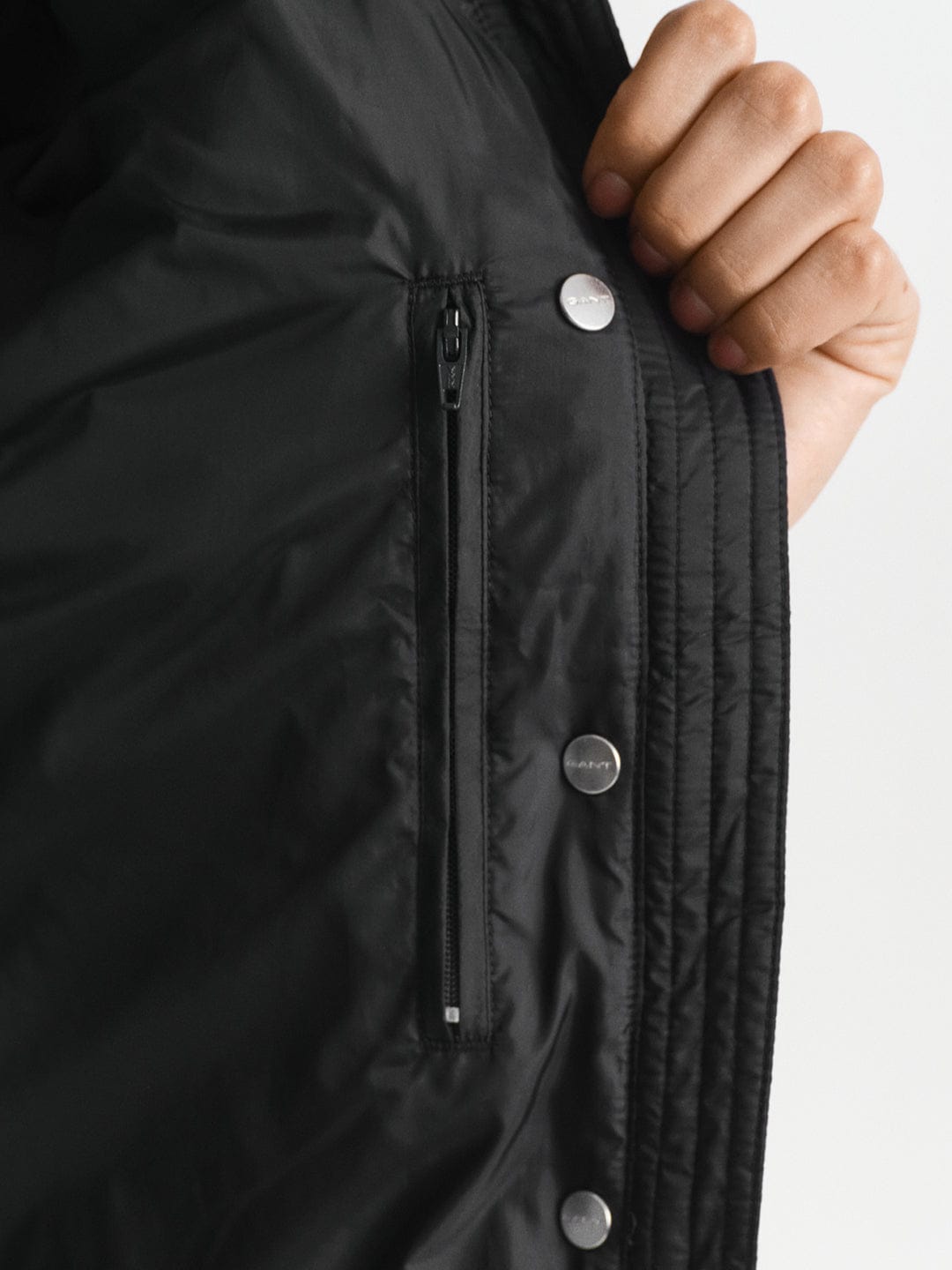 Gant Women Black Solid Stand Collar Jacket