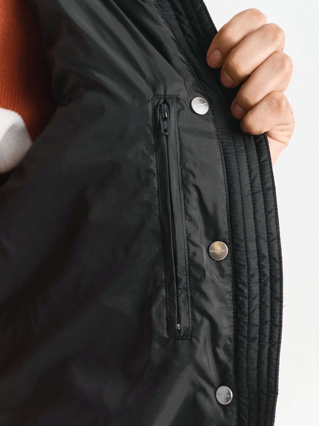 Gant Women Black Solid Stand Collar Jacket