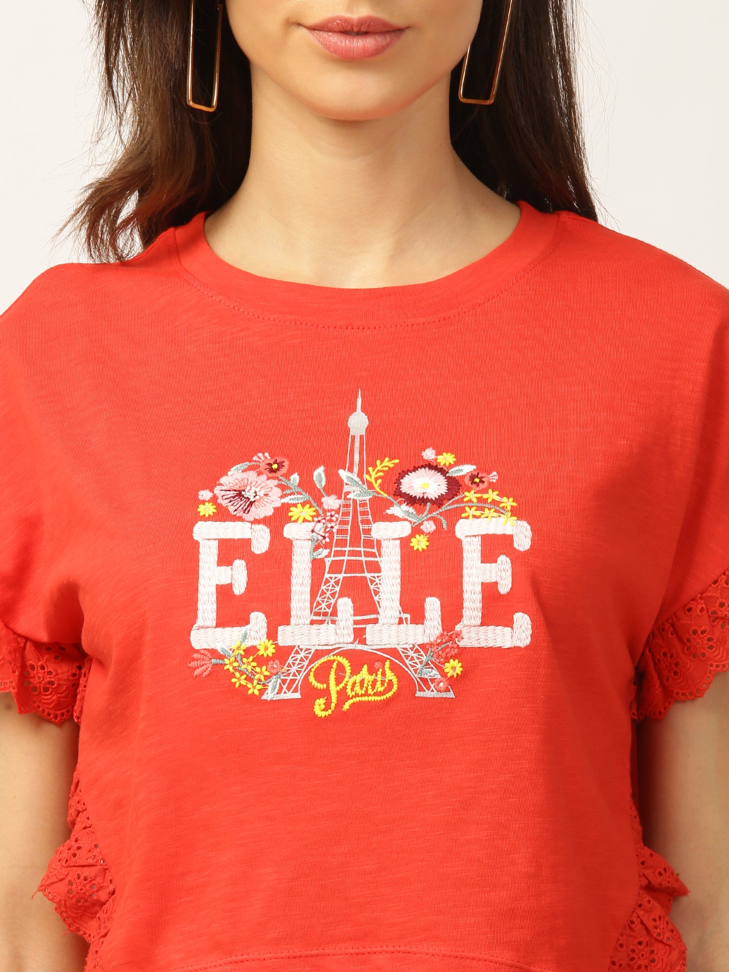 Elle Women Beige Tshirt