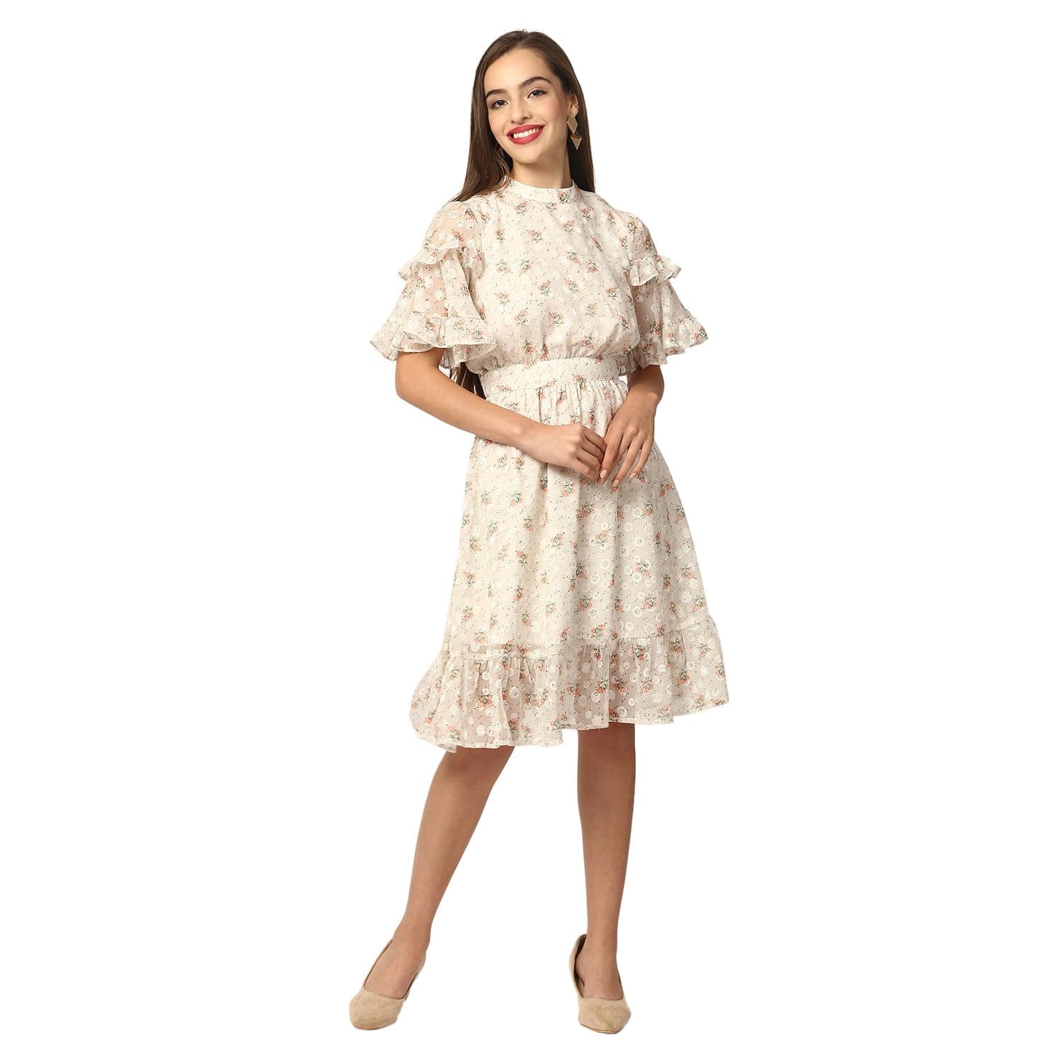 Elle Women Cream Dress