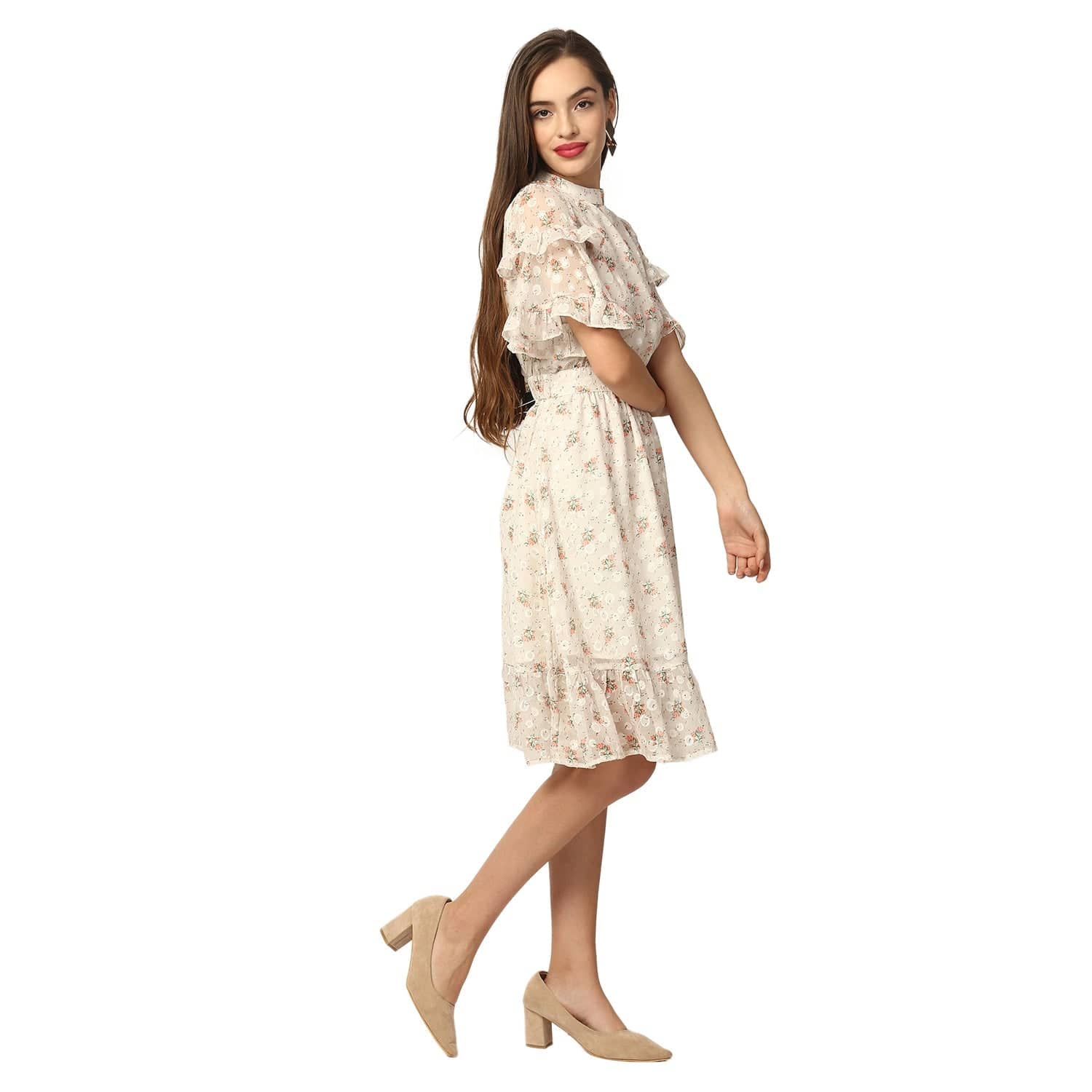 Elle Women Cream Dress