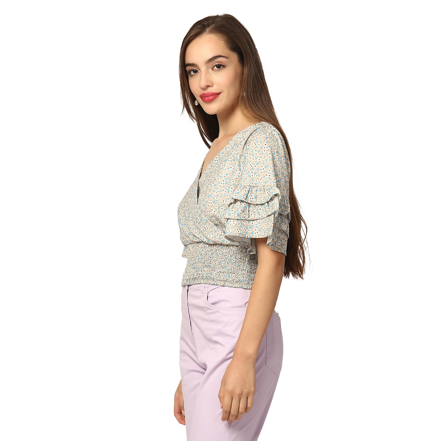 Elle Women Multi Printed Round Neck Top