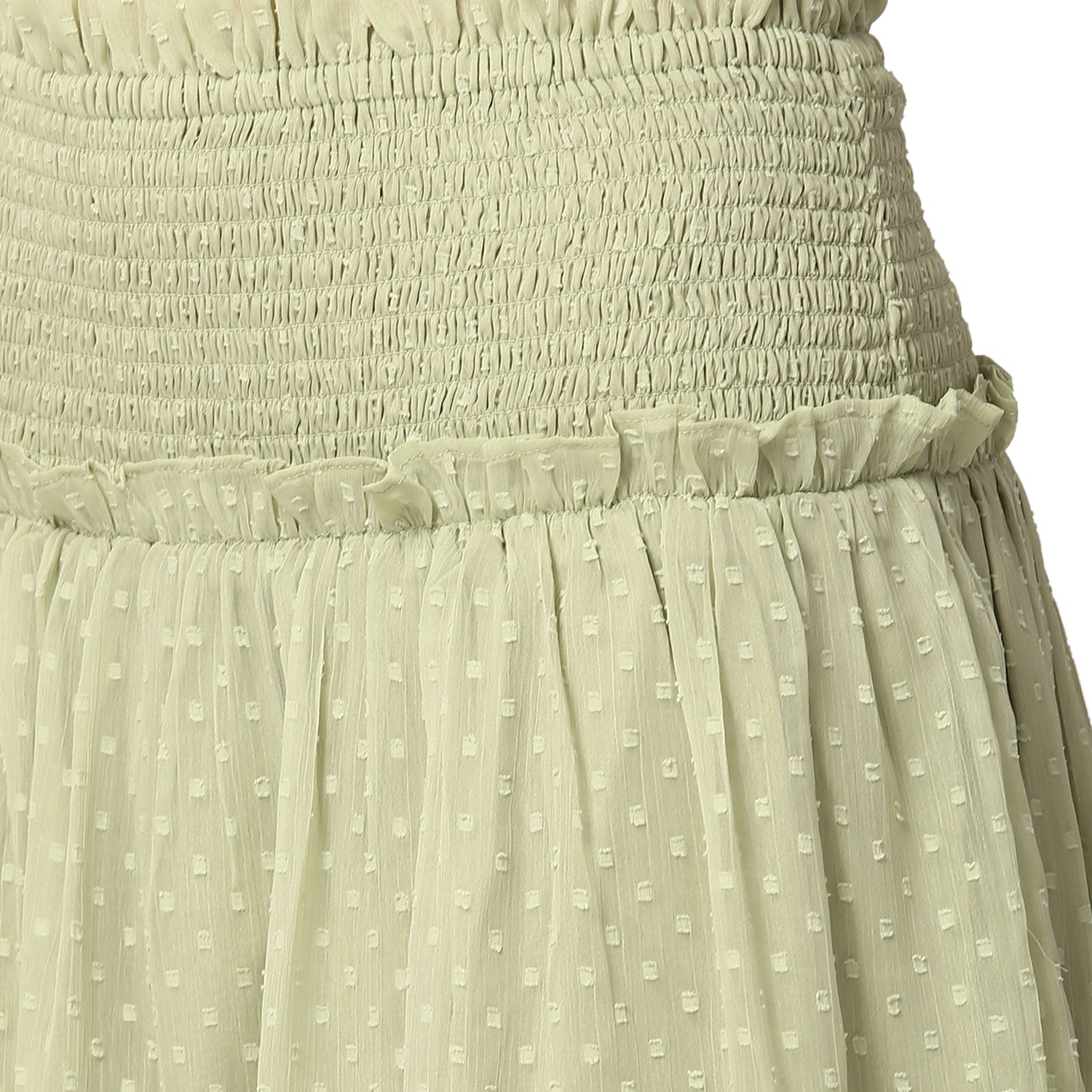 Elle Women Green Solid Regular Fit Skirt