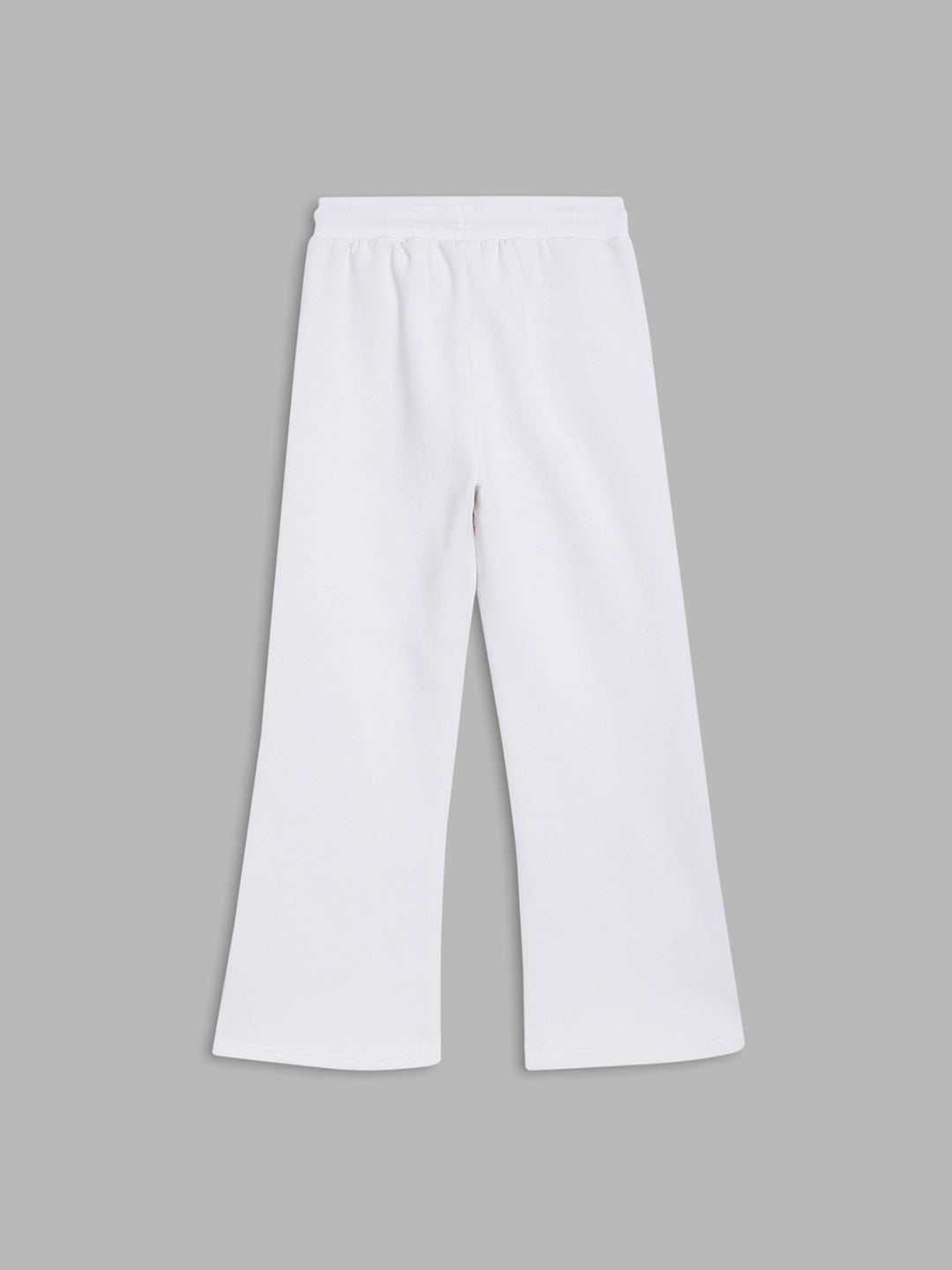 Elle Kids Girls White Solid Fit and Flare Sweatpant