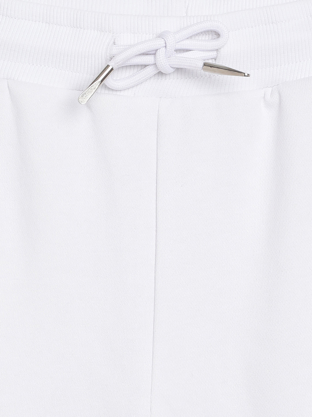 Elle Kids Girls White Solid Fit and Flare Sweatpant