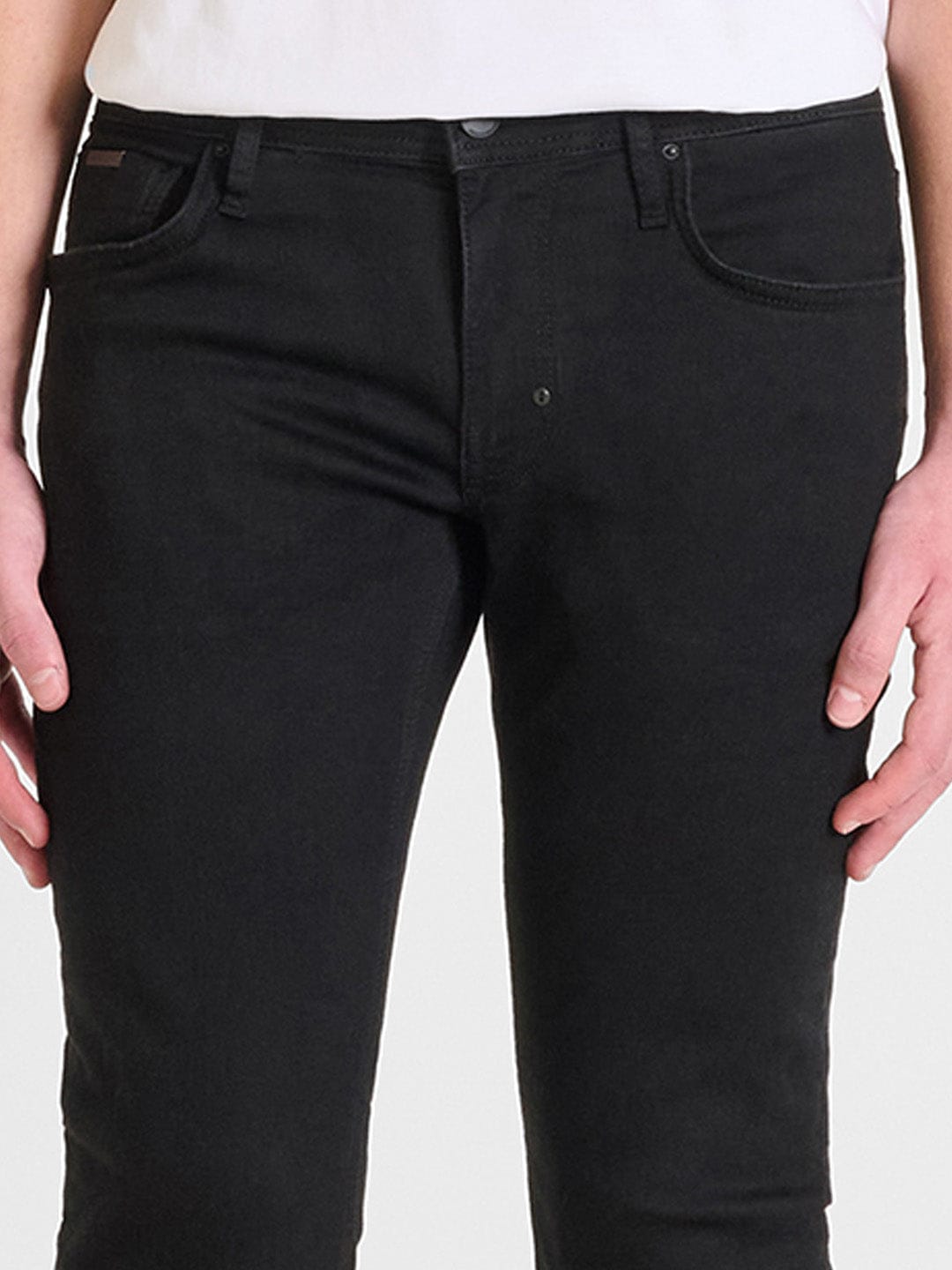 Antony Morato Men Black Tapered Fit Solid Jeans