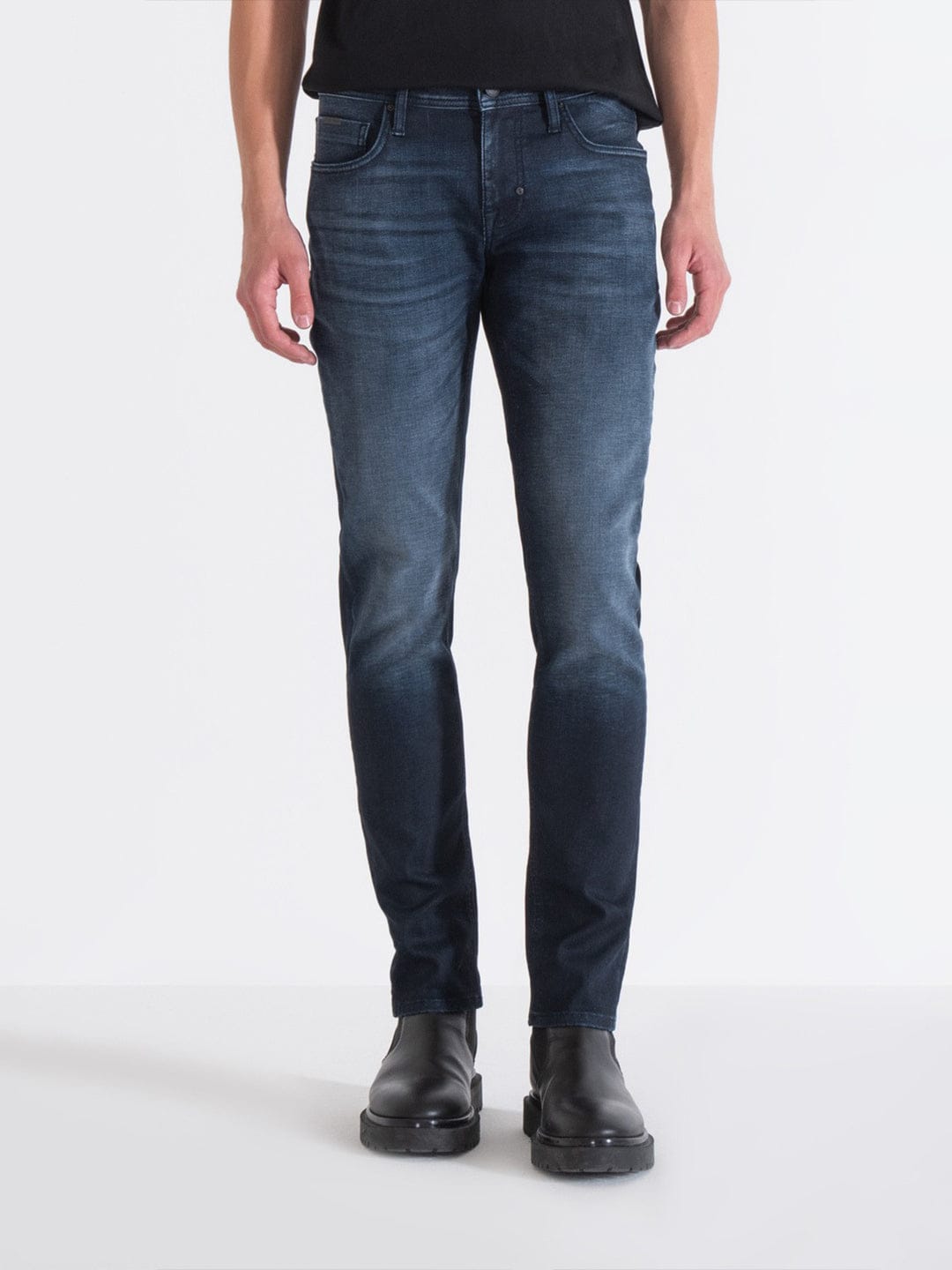 Antony Morato Men Blue Tapered Fit Washed Jeans