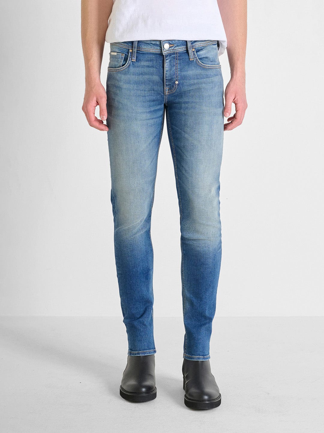 Antony Morato Men Blue Tapered Fit Washed Jeans