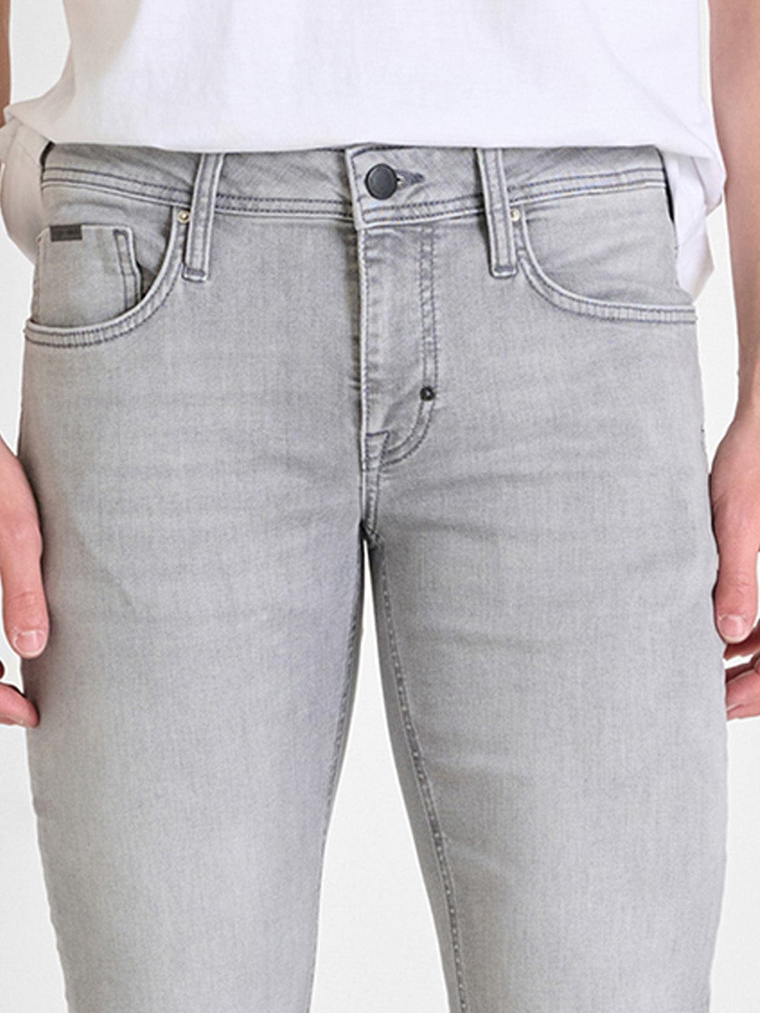 Antony Morato Men Grey Tapered Fit Washed Jeans