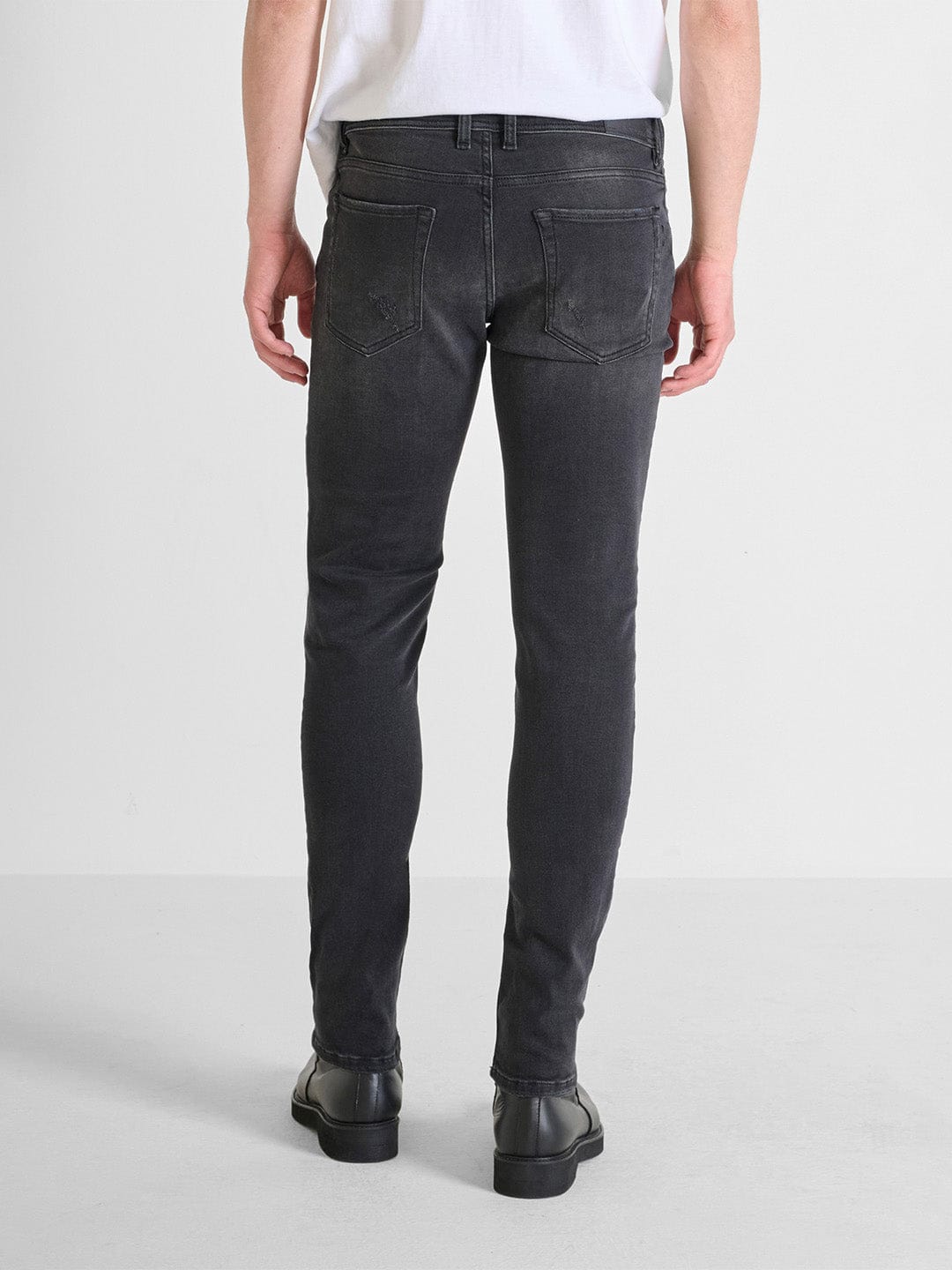 Antony Morato Men Black Super Skinny Fit Washed Jeans