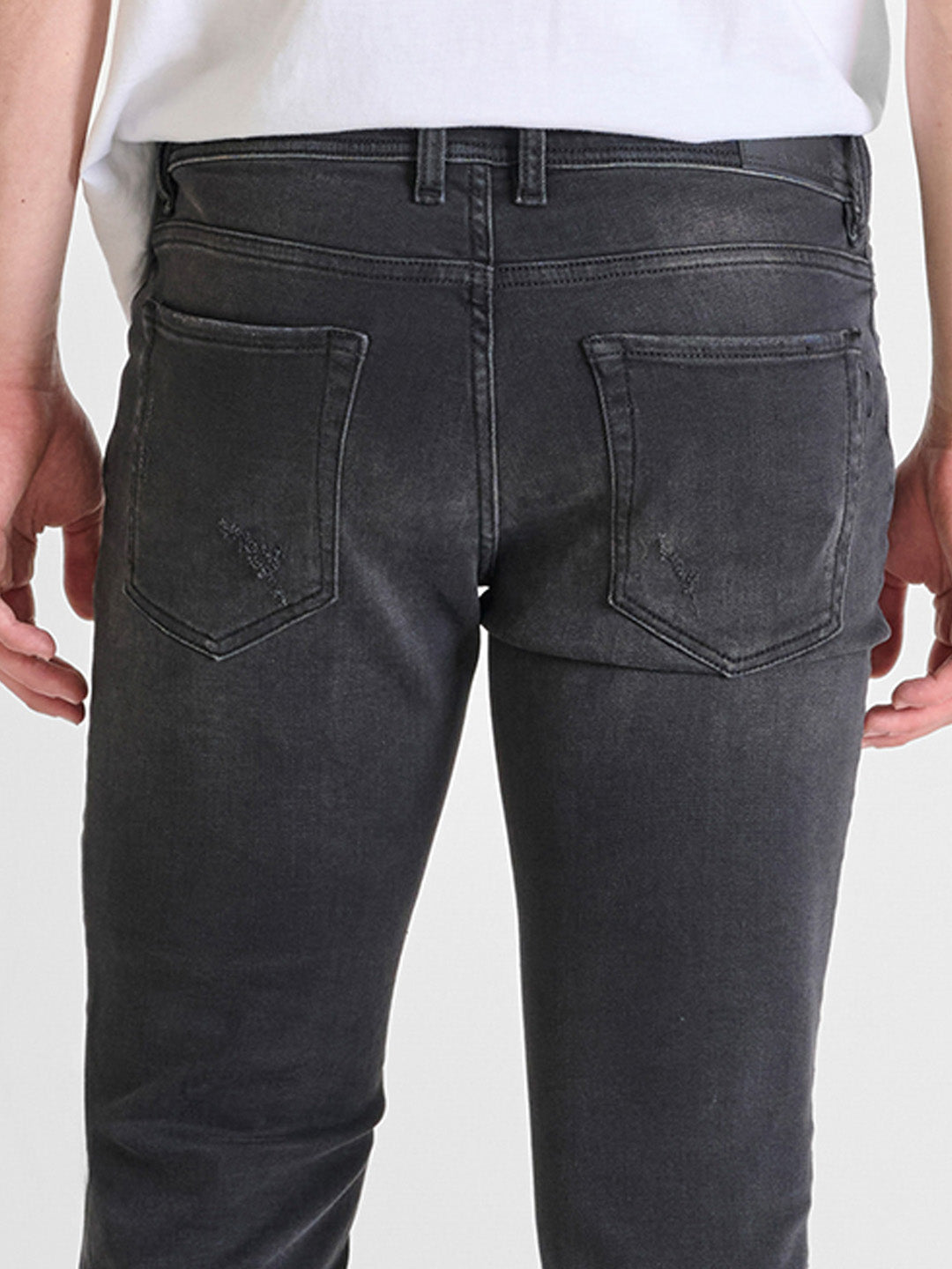 Antony Morato Men Black Super Skinny Fit Washed Jeans