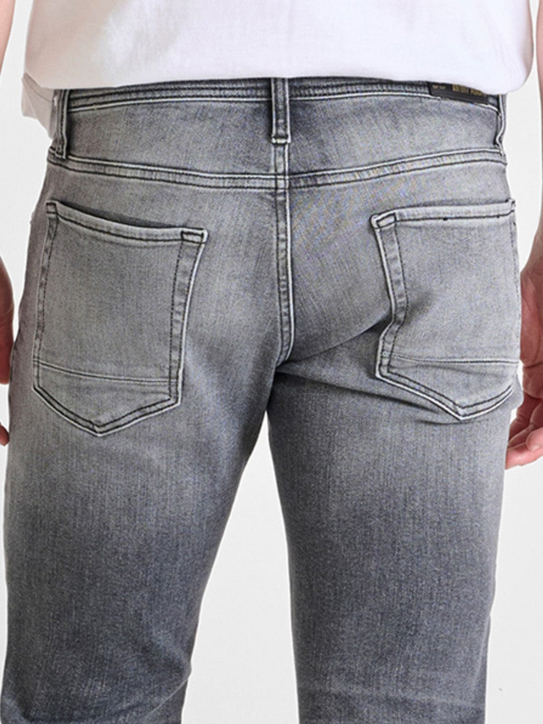 Antony Morato Men Black Comfort Tapered Fit Washed Jeans