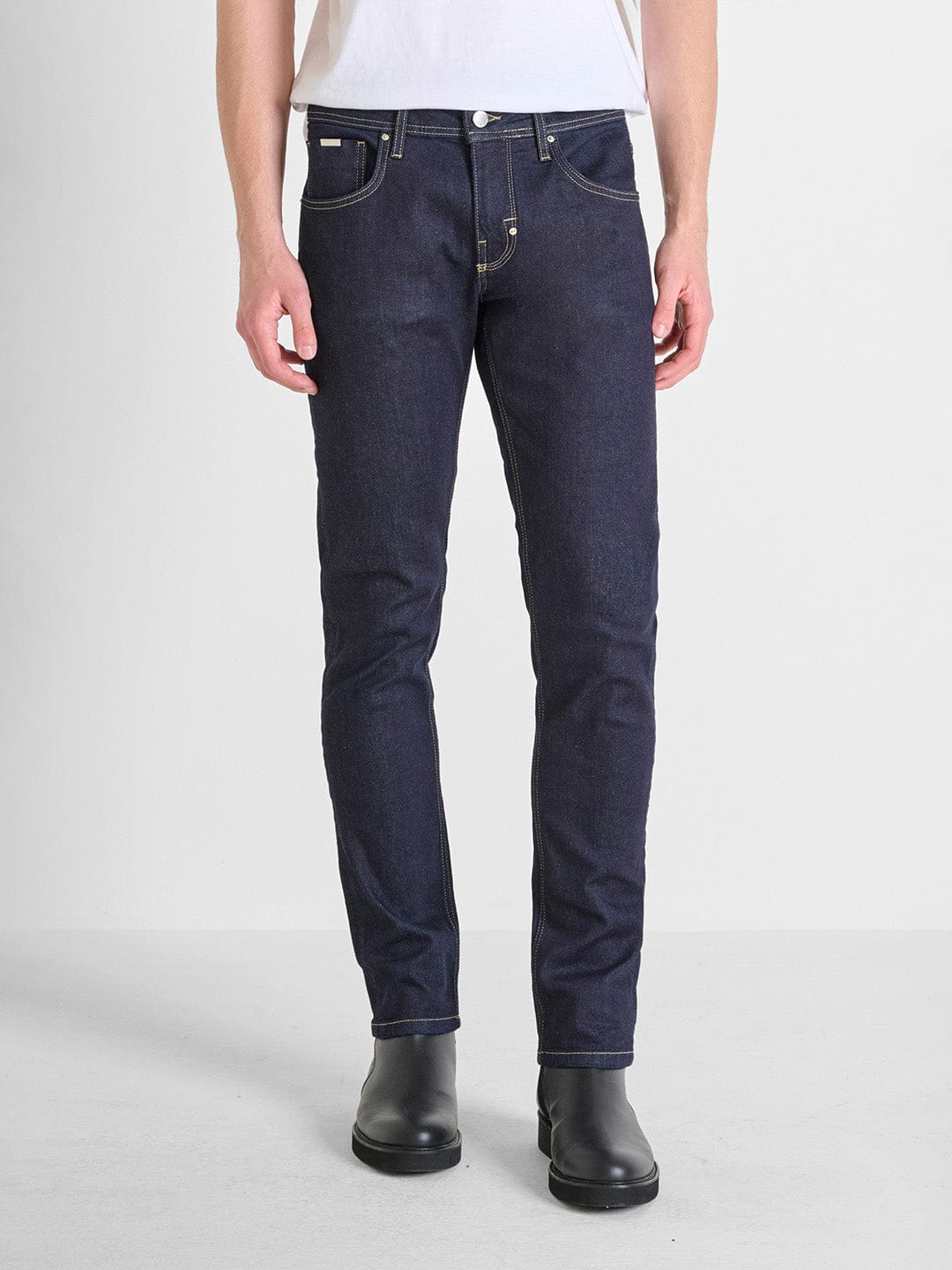Antony Morato Men Blue Comfort Tapered Fit Washed Jeans