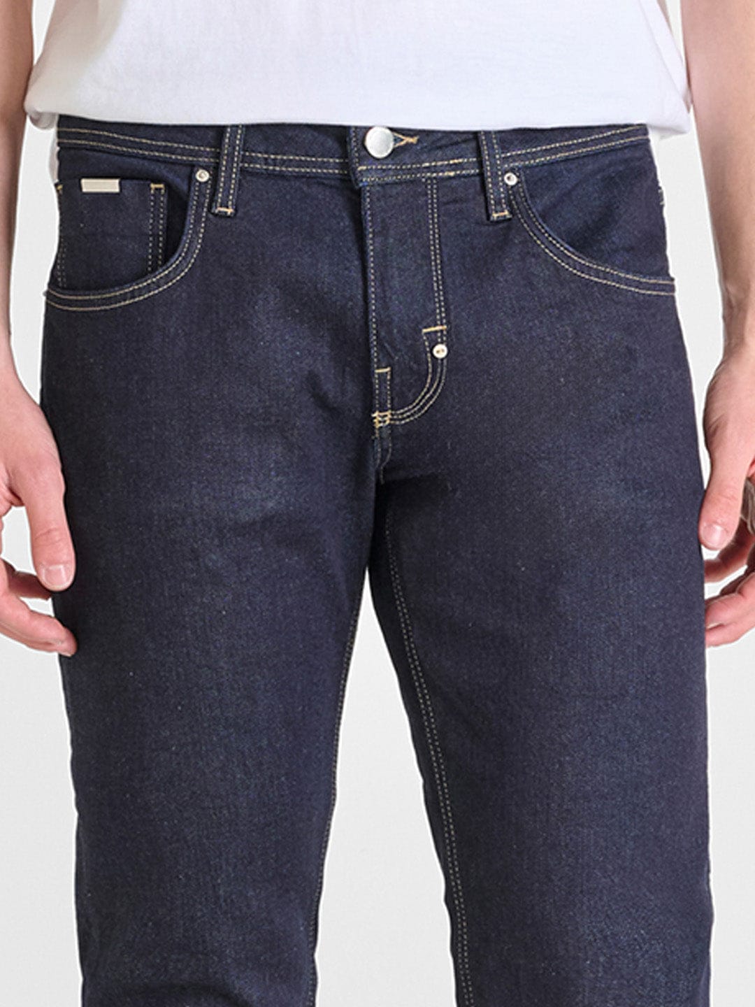 Antony Morato Men Blue Comfort Tapered Fit Washed Jeans