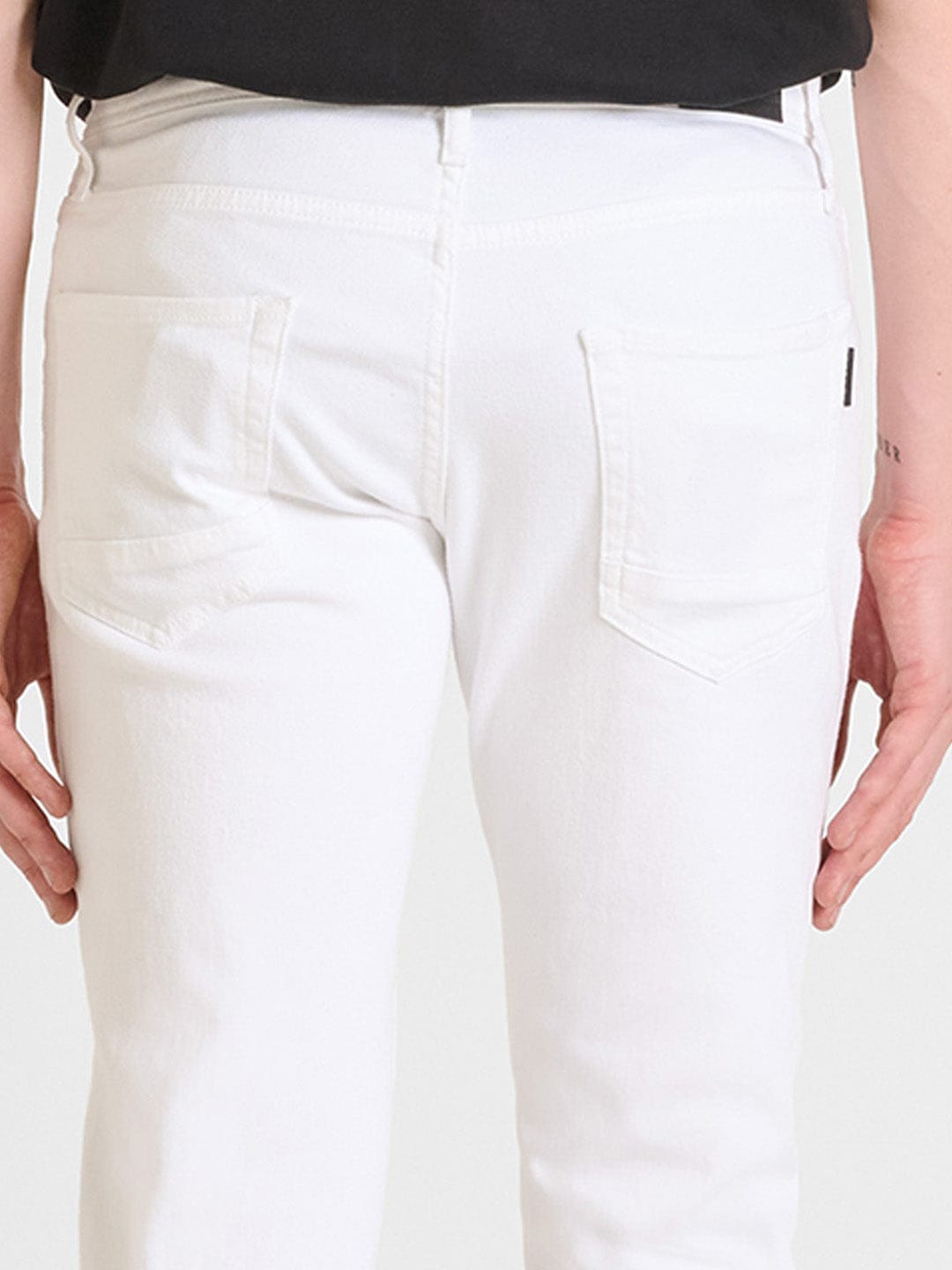 Antony Morato Men Cream Tapered Fit Solid Jeans