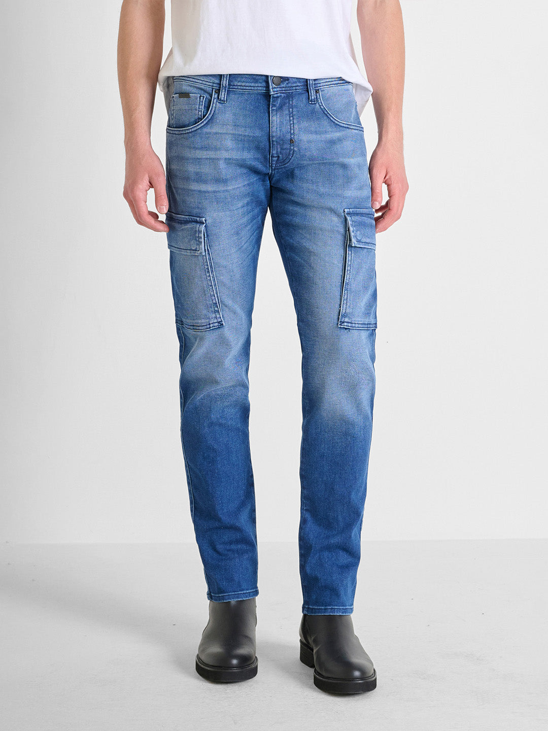 Antony Morato Men Blue Tapered Fit Washed Jeans