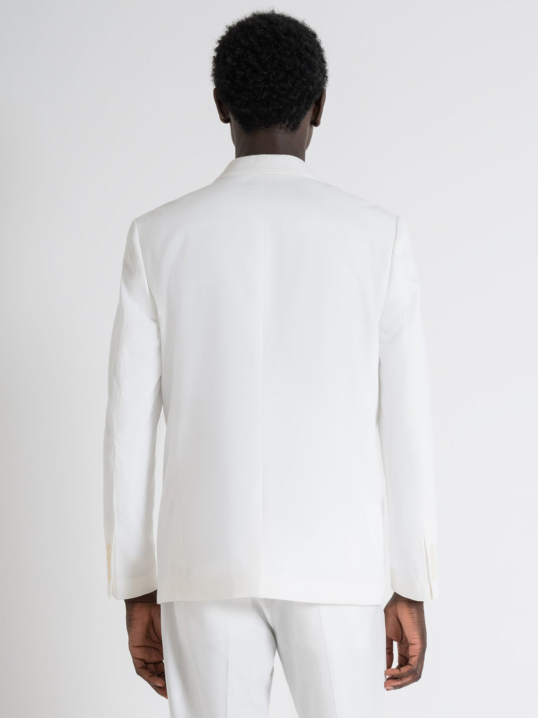 Antony Morato Men Off White Solid Notched Lapel Collar Full Sleeves Blazer