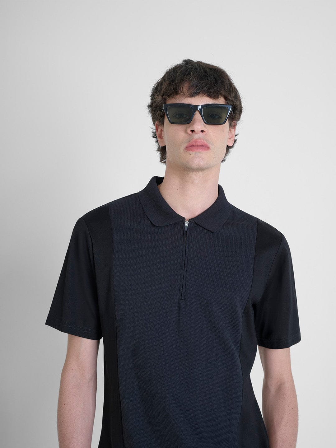 Antony Morato Men Black Solid Polo Tshirt