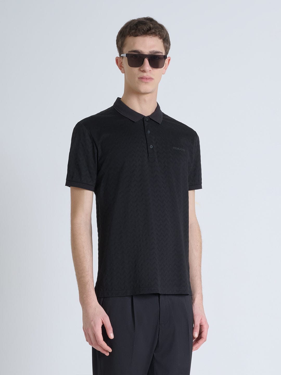 Antony Morato Men Black Solid Polo Tshirt