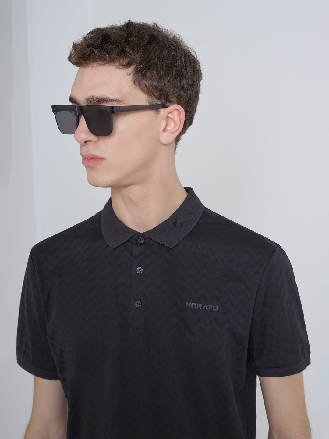 Antony Morato Men Black Solid Polo Tshirt