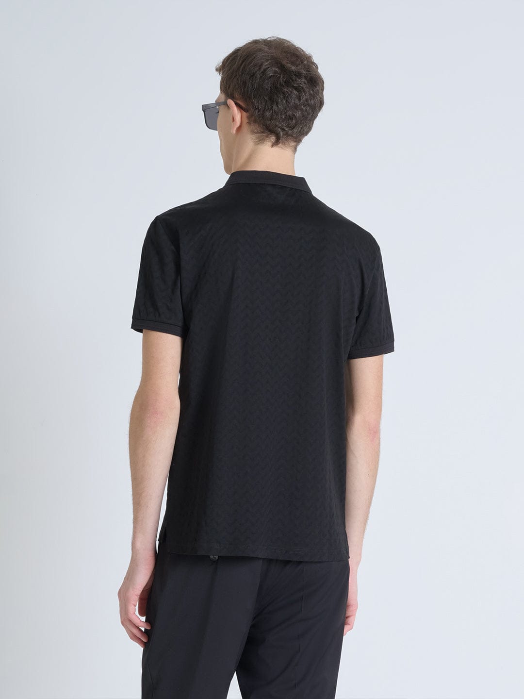 Antony Morato Men Black Solid Polo Tshirt