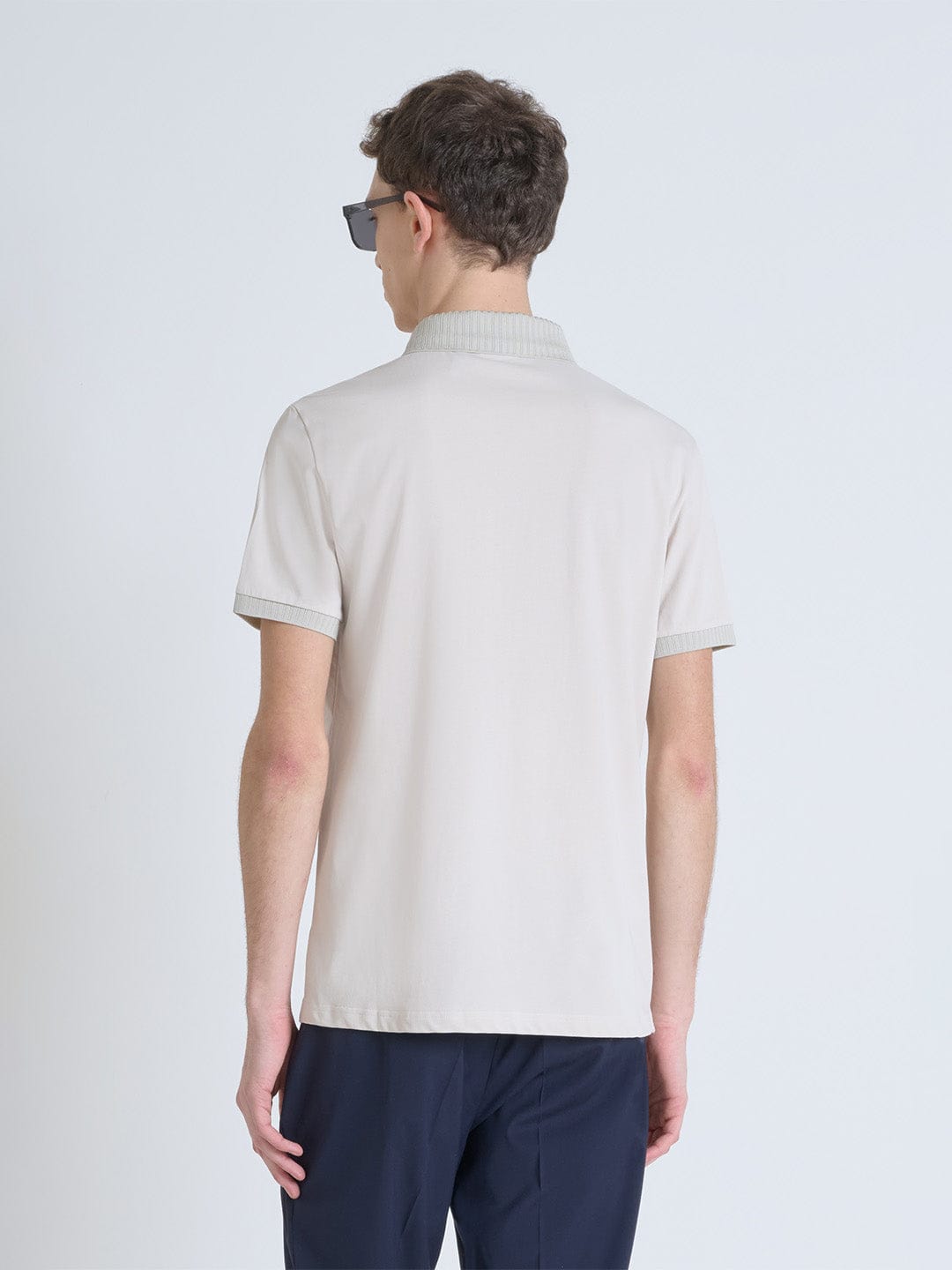 Antony Morato Men Beige Solid Polo Tshirt