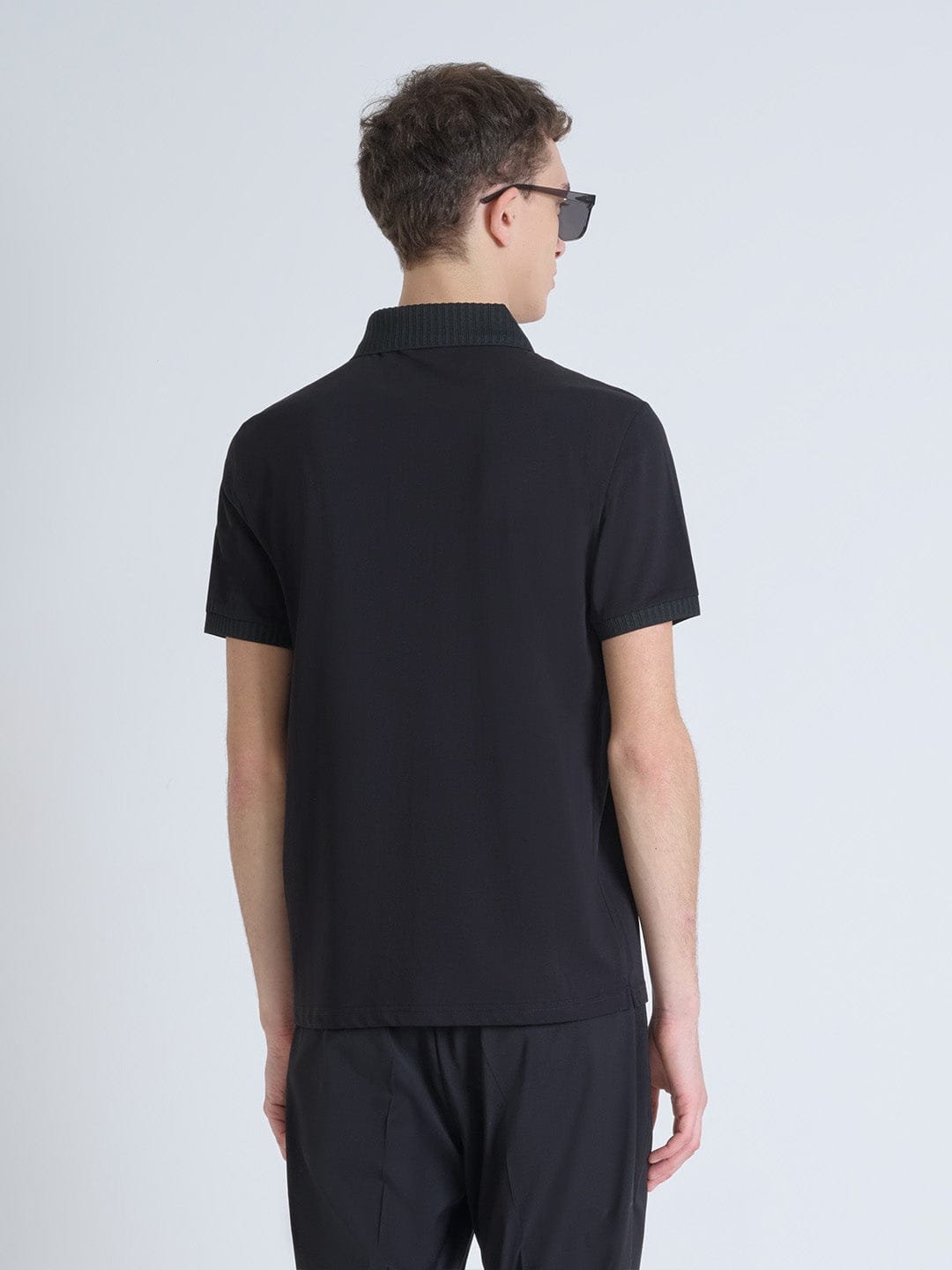 Antony Morato Men Black Solid Polo Tshirt