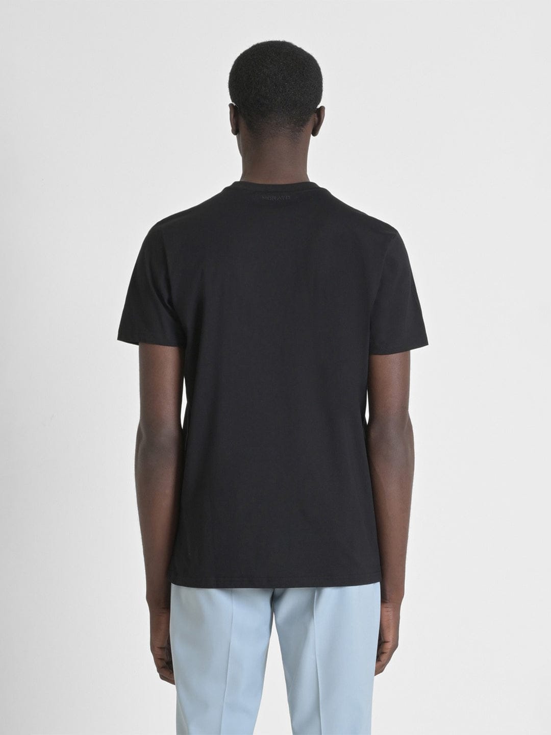 Antony Morato Men Black Placement Print Round Neck TShirt