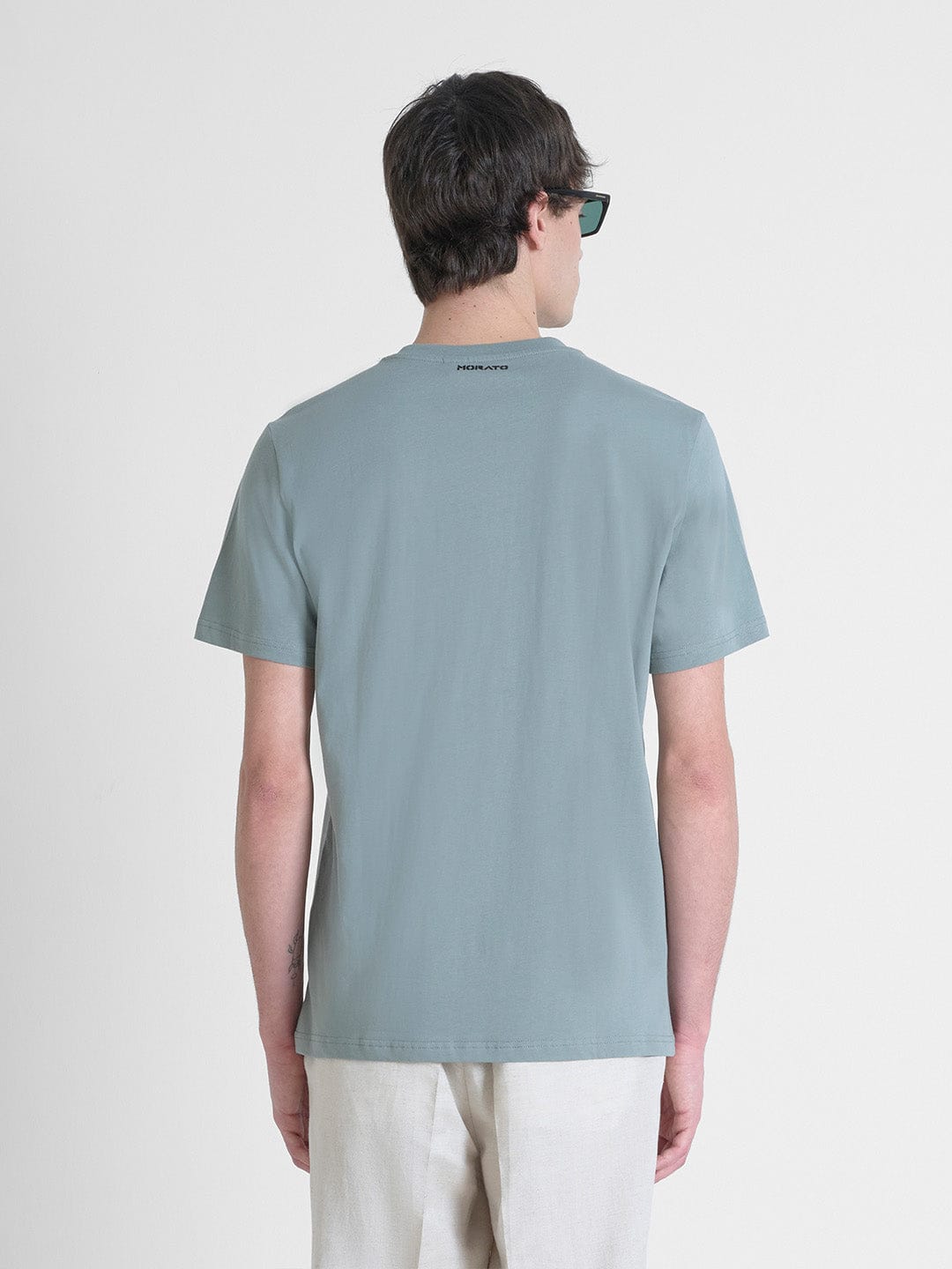 Antony Morato Men Green Placement Print Round Neck Tshirt