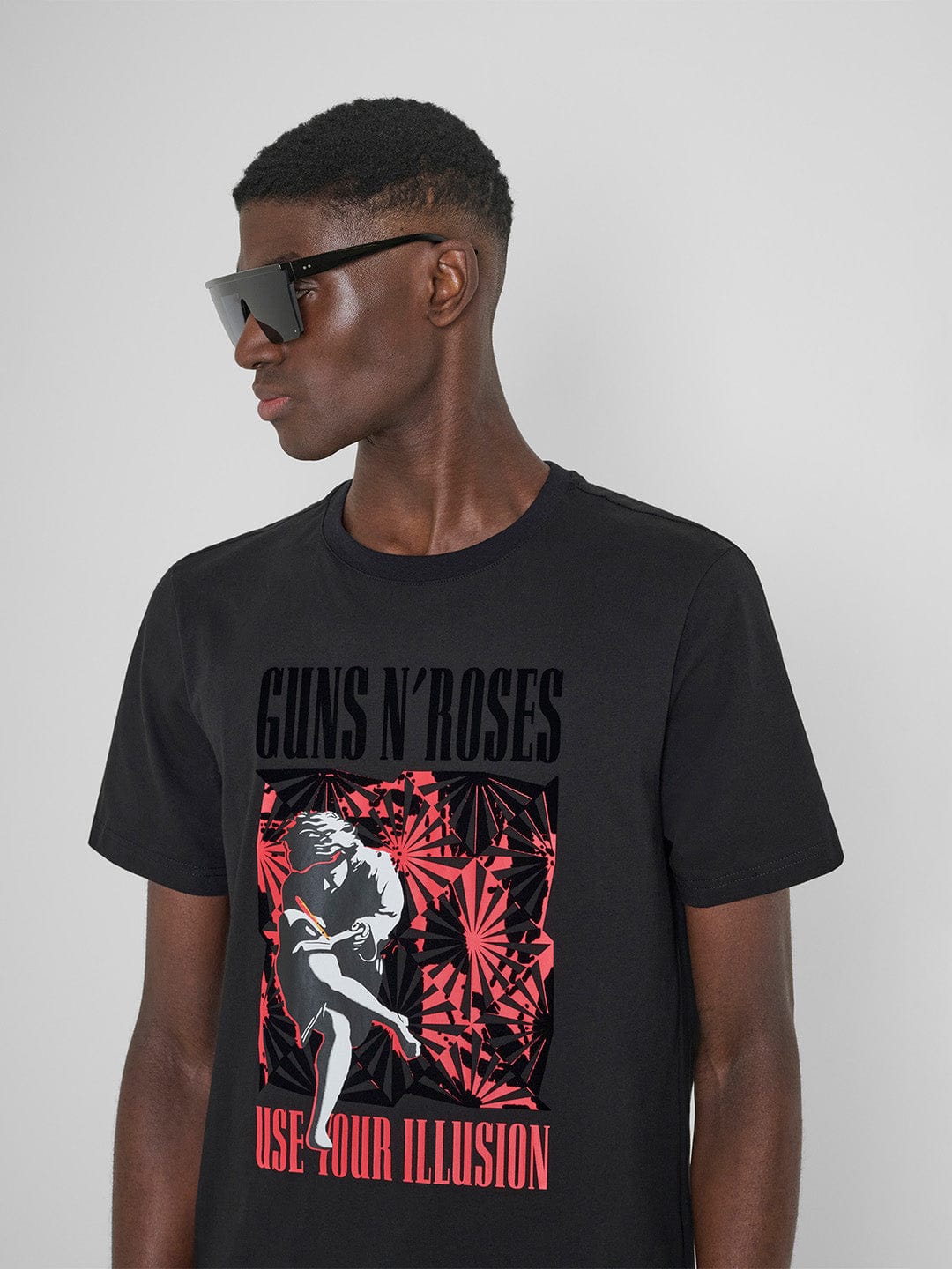 Antony Morato Men Black Placement Print Round Neck Tshirt